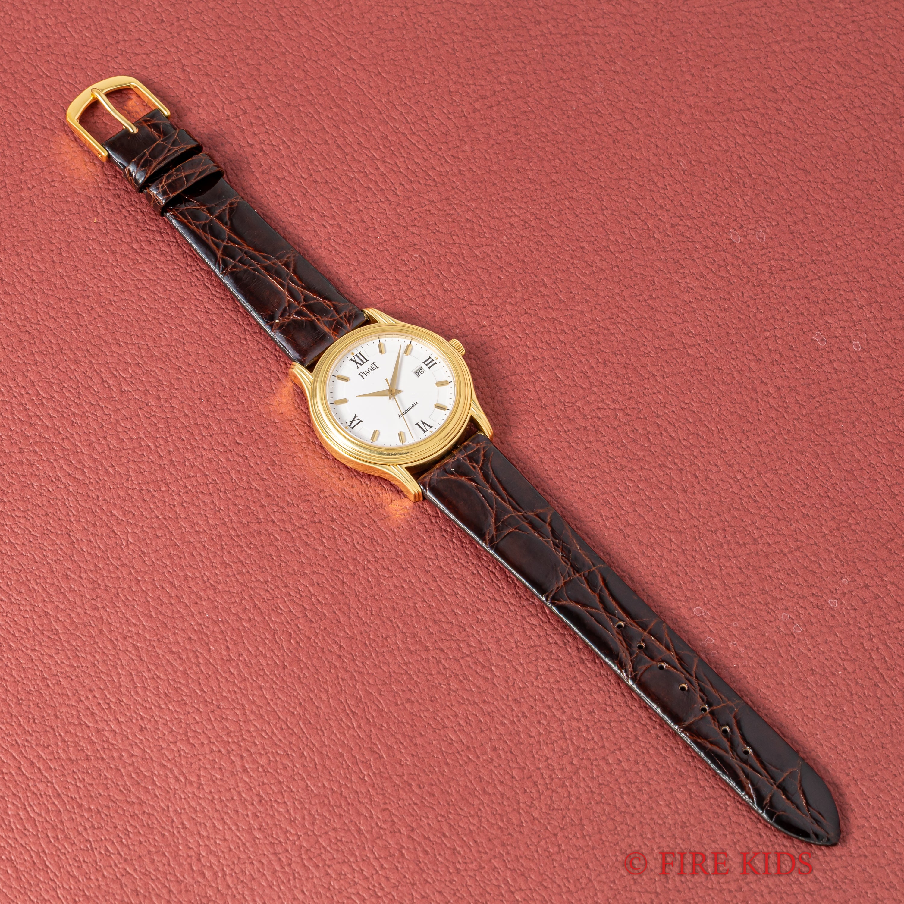 ピアジェ ポロ 18金無垢イエローゴールド 1980年代製 自動巻 Cal.P951 ホワイトローマンダイヤル