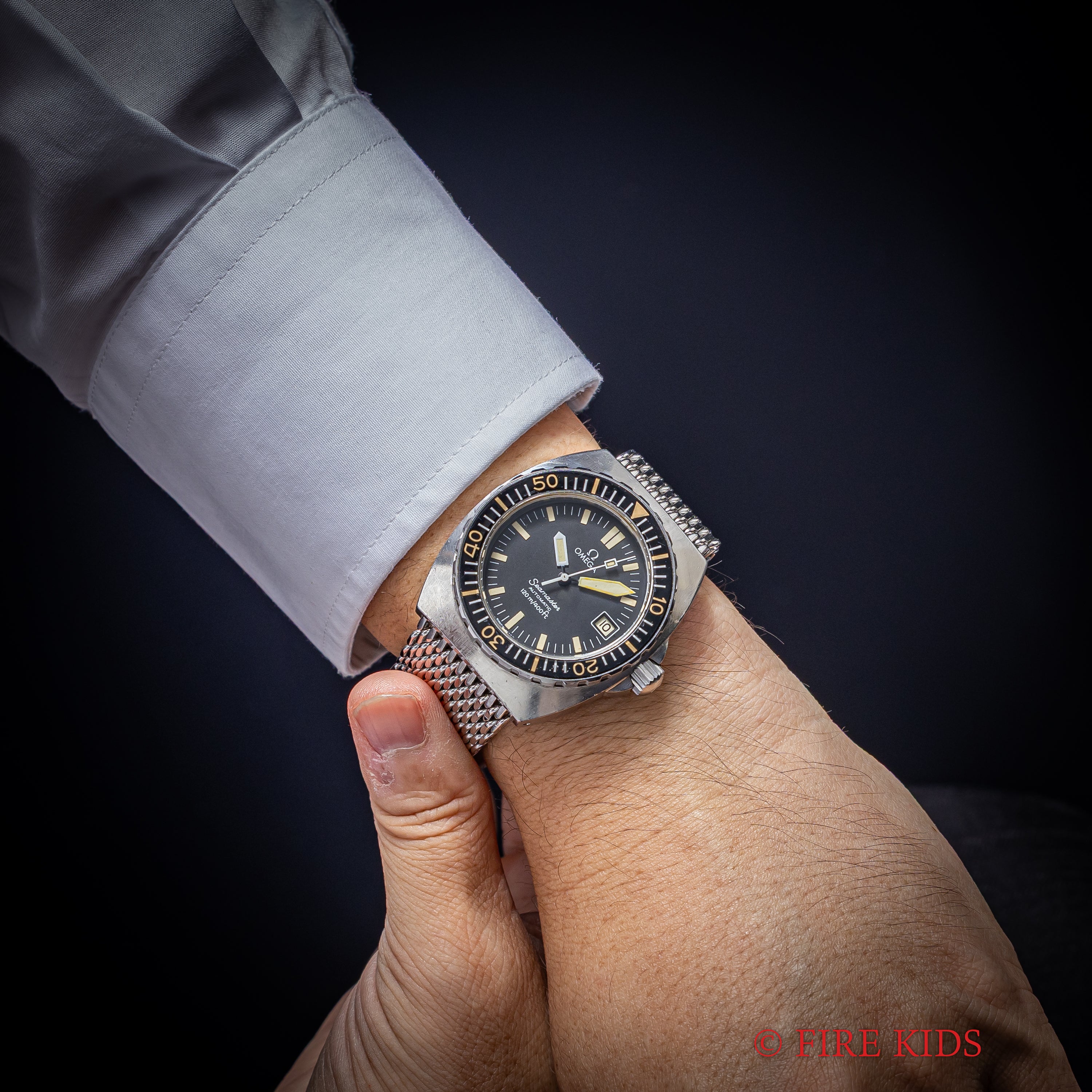 オメガ 1979年製 シーマスター120 ベビープロプロフ Ref.166.0250 純正メッシュブレス