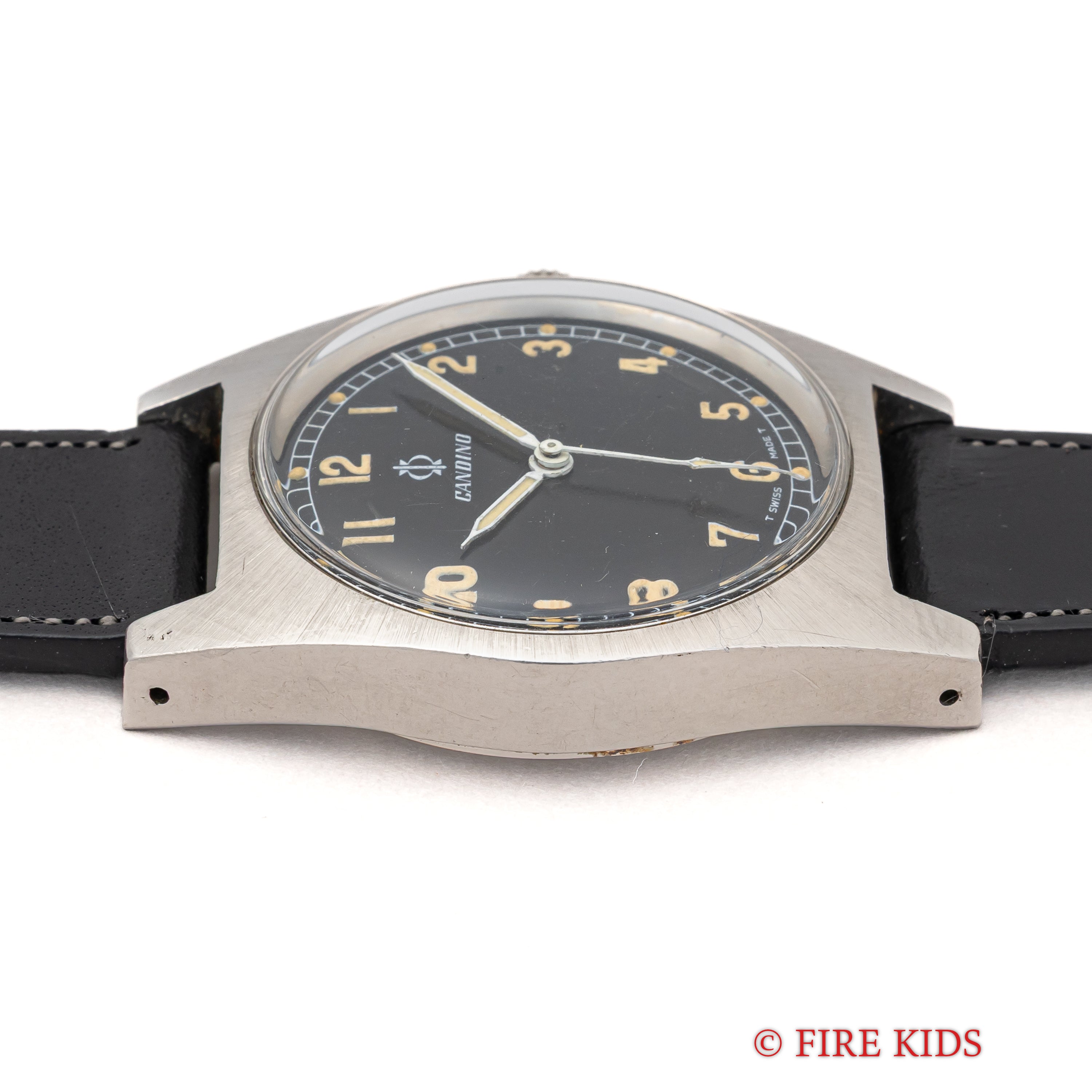 キャンディーノ スウェーデン軍軍用時計 スリークラウンズ 1970年代製 スイス製 ハック付き