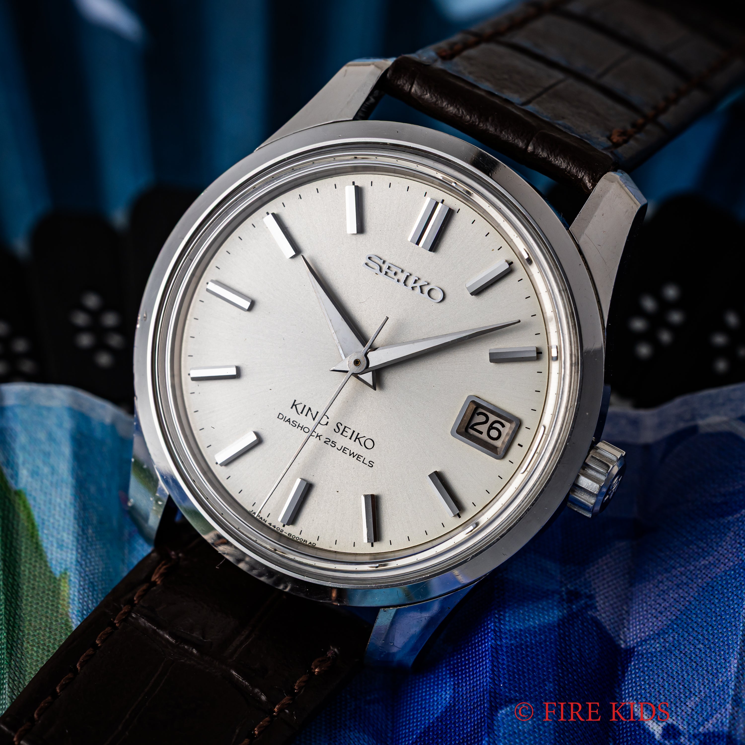 キングセイコー 1966年製 Ref.4402-8000 44KS前期型盾メダリオン シルバーダイヤル ロービート手巻き