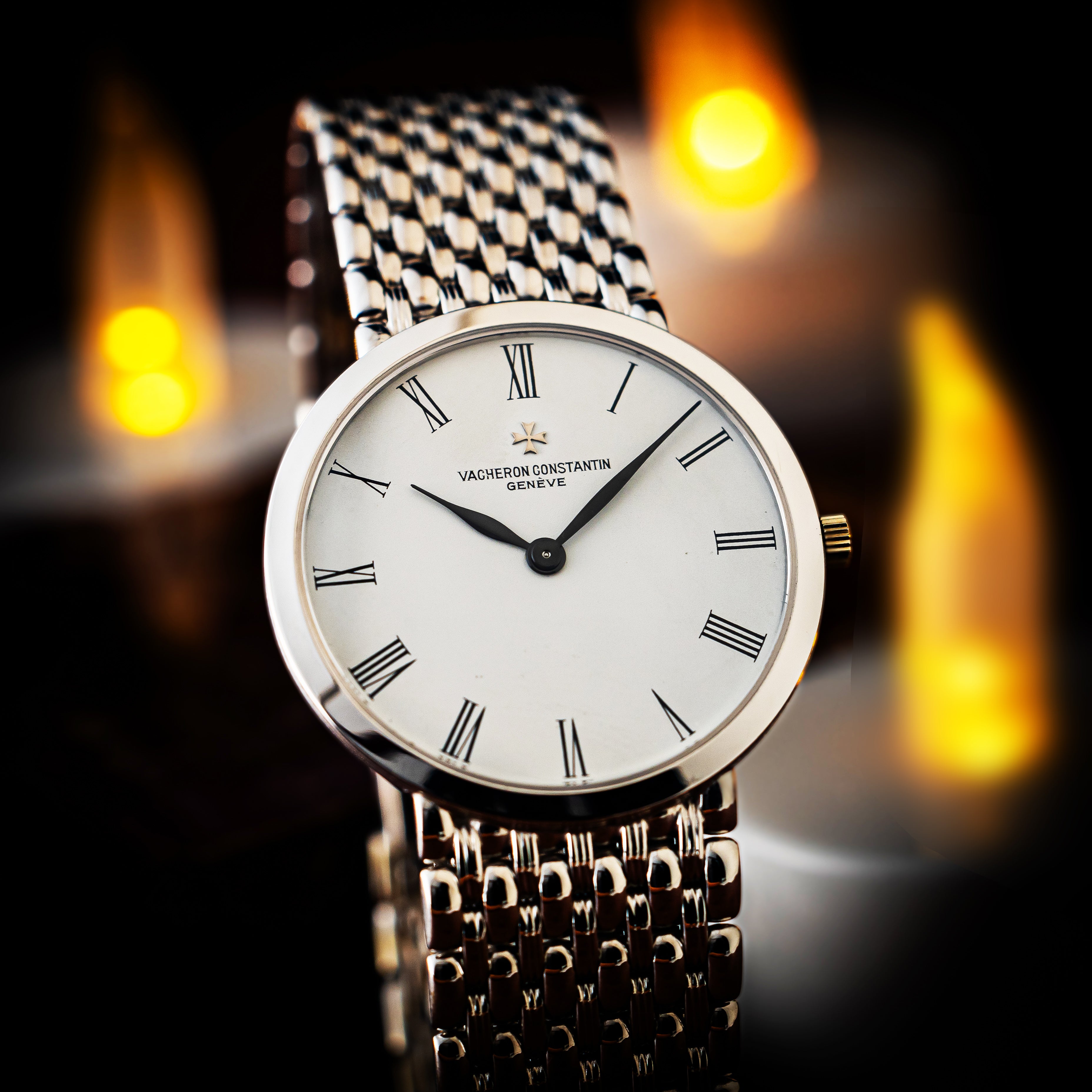 ヴァシュロン・コンスタンタン ラウンドケース 2000年代製 Ref.33093 18金ホワイトゴールド 革ケース付き