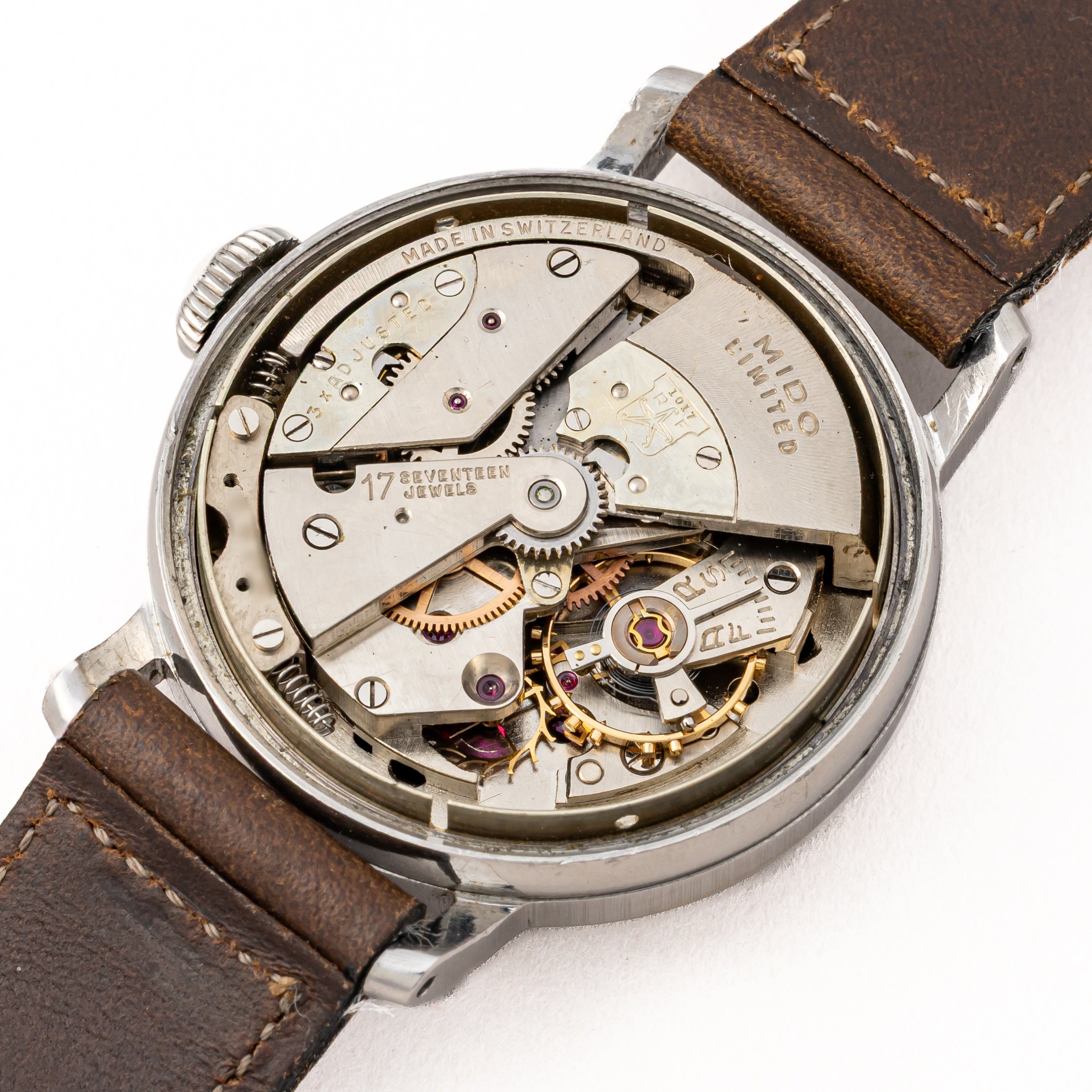 ミドー マルチフォート ラージケース オリジナルブラックダイヤル1940年代 バンパー式オートマチック