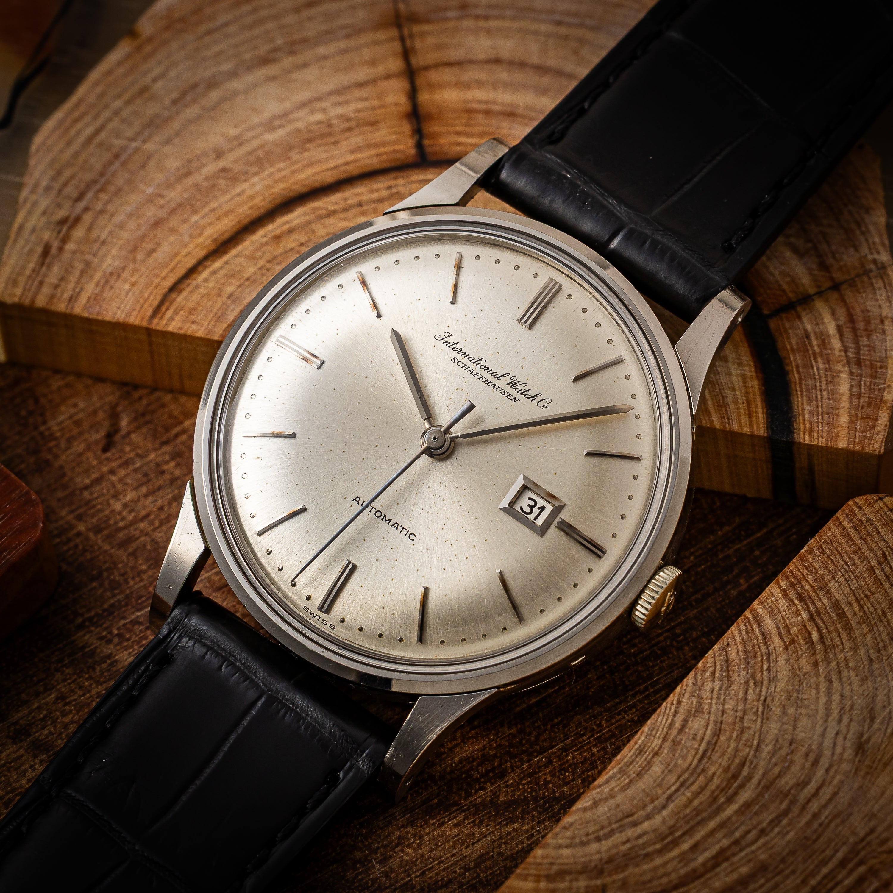 IWC 18金無垢WGラウンドケース 1963年製 Cal.8531 寄り目 ペラトン式自動巻き WG製尾錠付