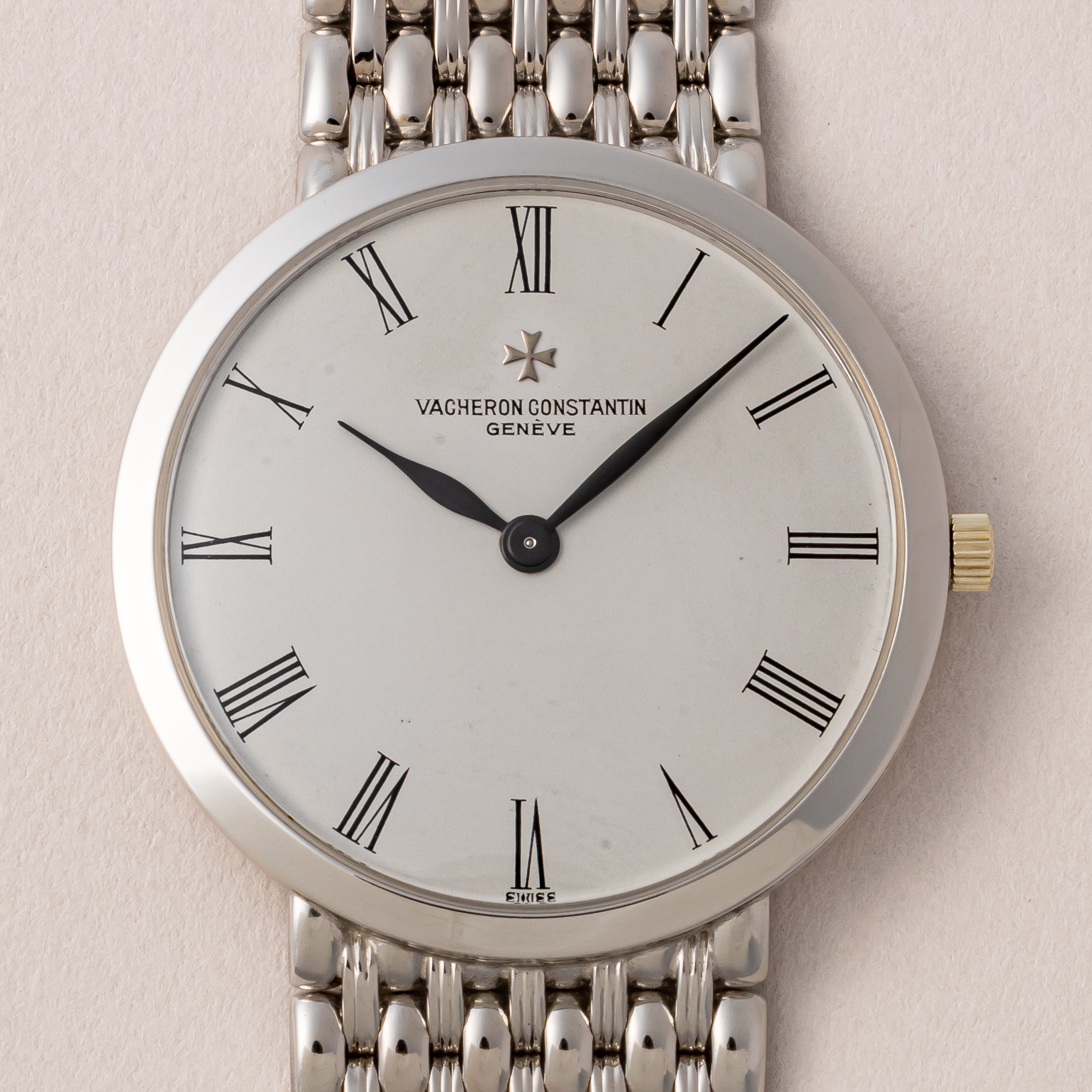 ヴァシュロン・コンスタンタン ラウンドケース 2000年代製 Ref.33093 18金ホワイトゴールド 革ケース付き