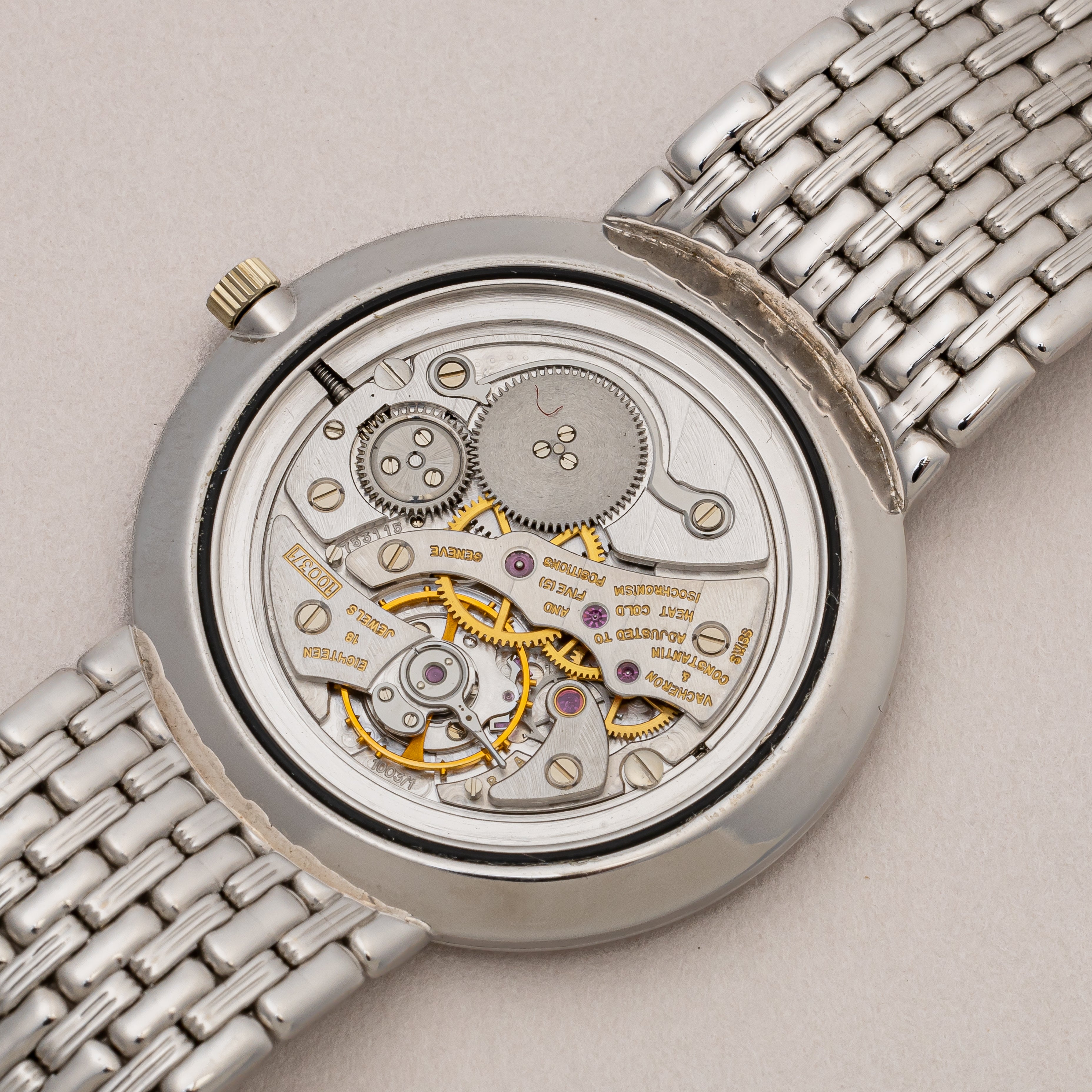 ヴァシュロン・コンスタンタン ラウンドケース 2000年代製 Ref.33093 18金ホワイトゴールド 革ケース付き