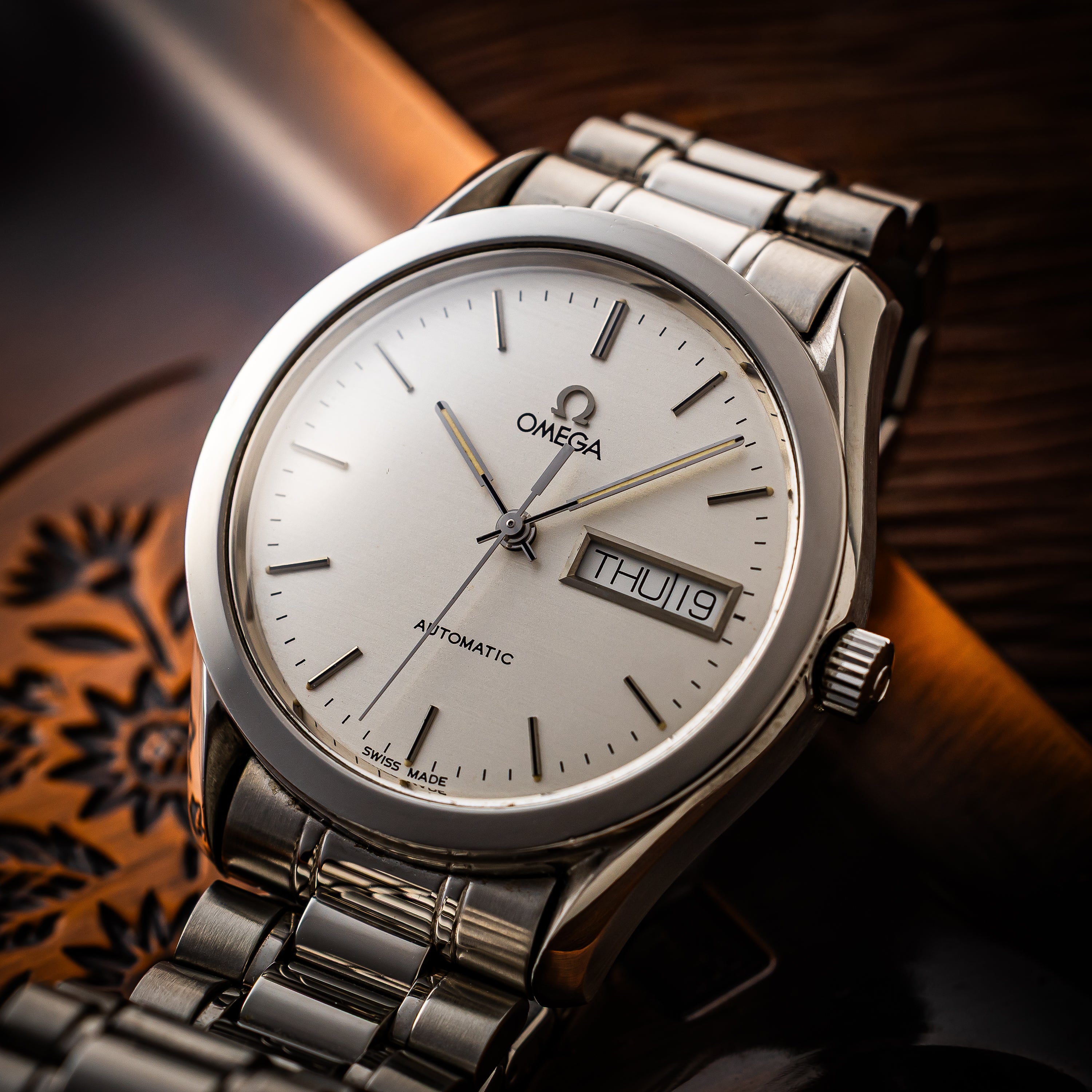 オメガ クラシック デイデイト 1995年~1997年製 シルバーダイヤル ブレス付き