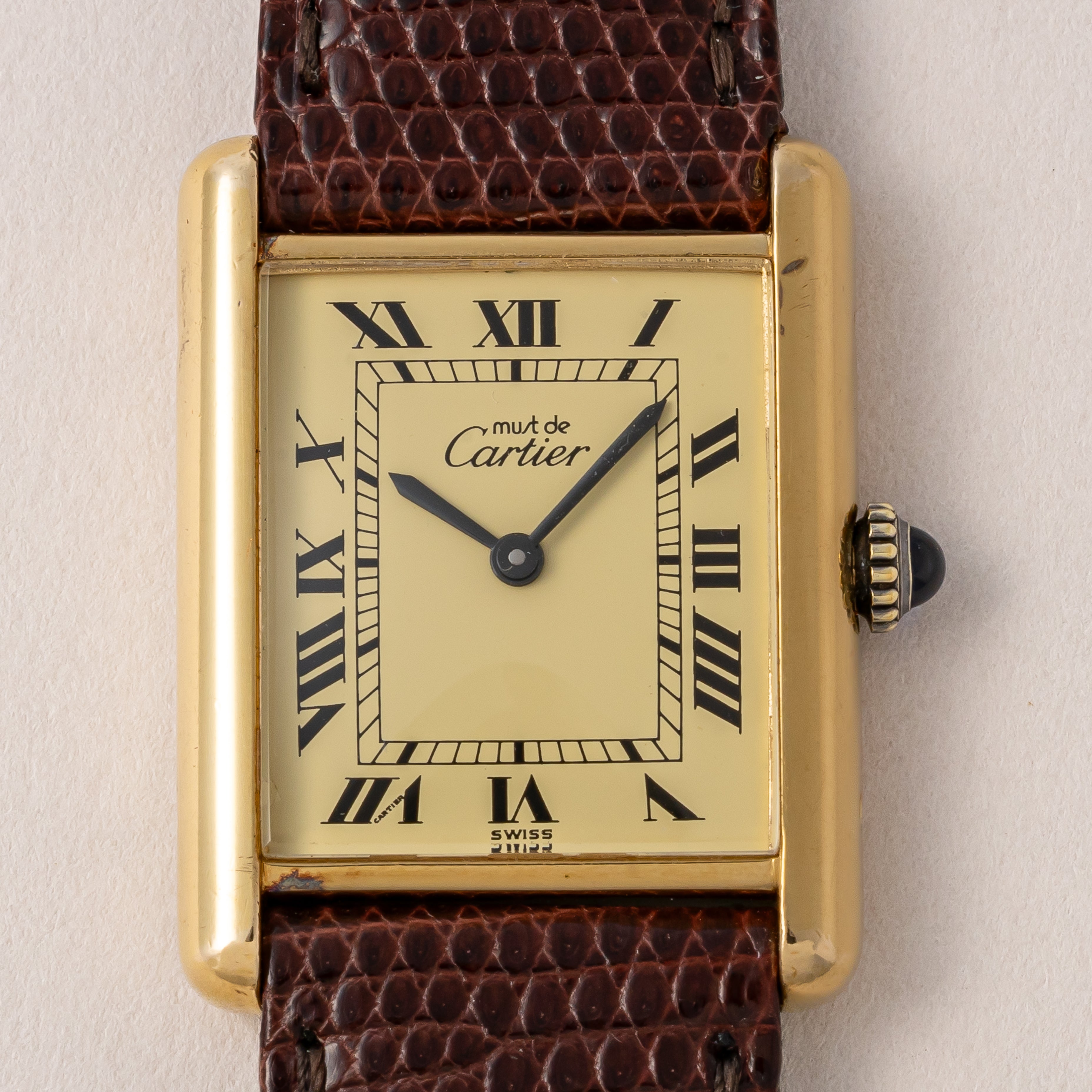カルティエ マストタンク LM 1980年代製 アイボリーローマンダイヤル