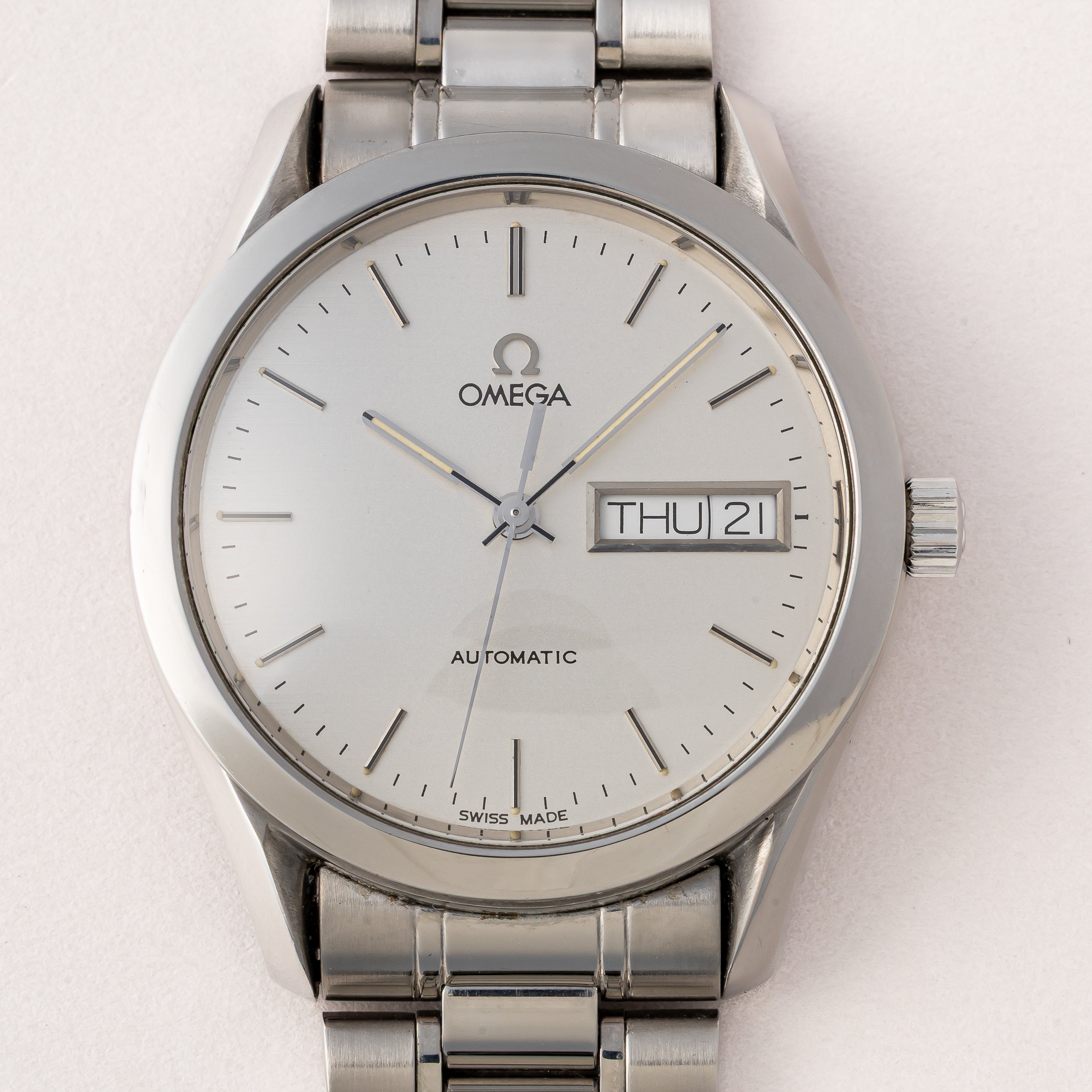 オメガ クラシック デイデイト 1995年~1997年製 シルバーダイヤル ブレス付き