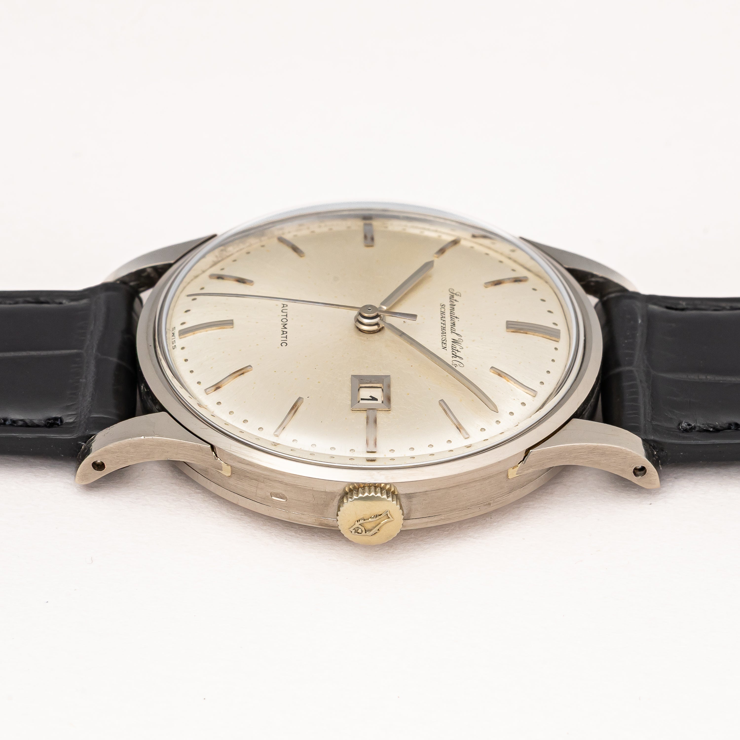 IWC 18金無垢WGラウンドケース 1963年製 Cal.8531 寄り目 ペラトン式自動巻き WG製尾錠付