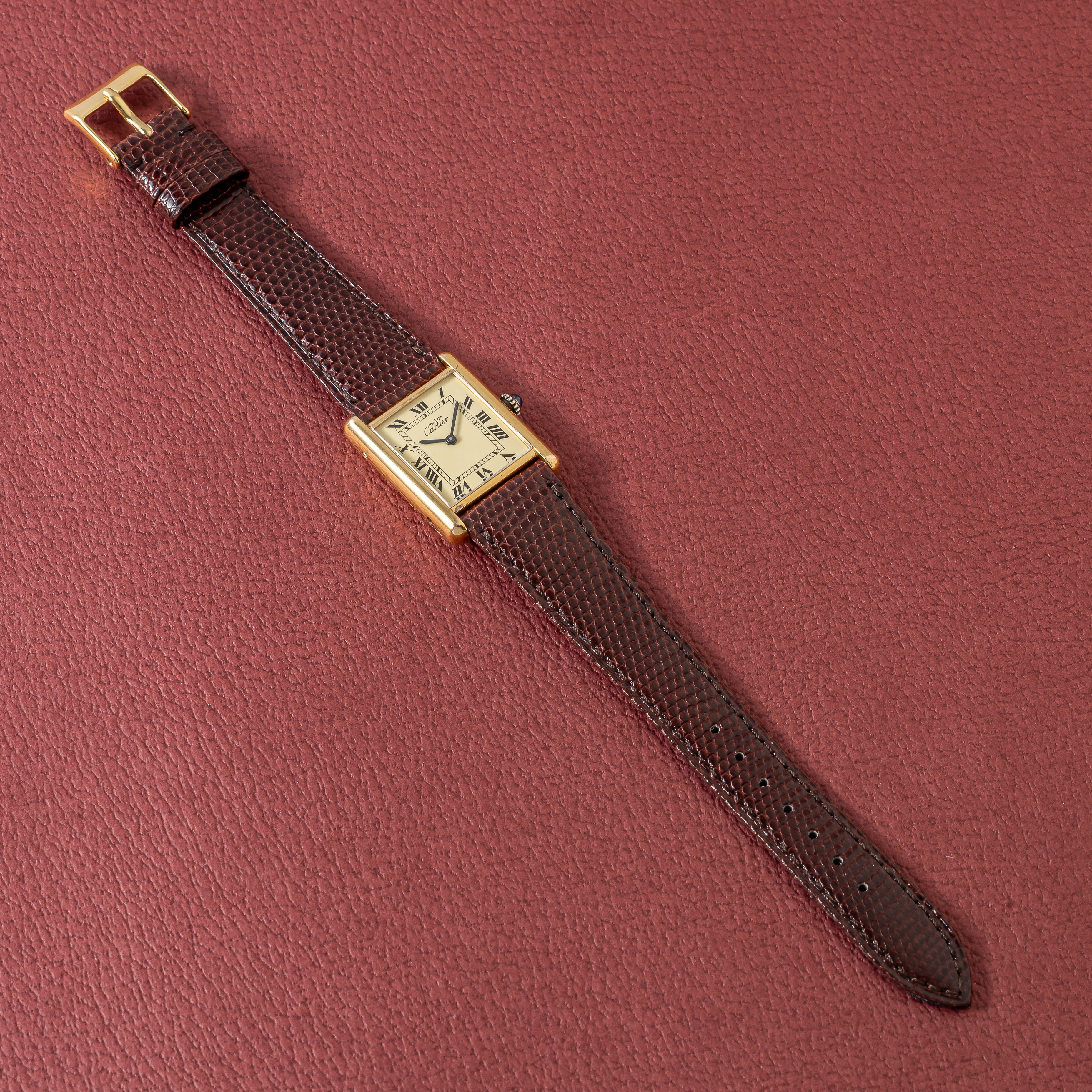 カルティエ マストタンク LM 1980年代製 アイボリーローマンダイヤル