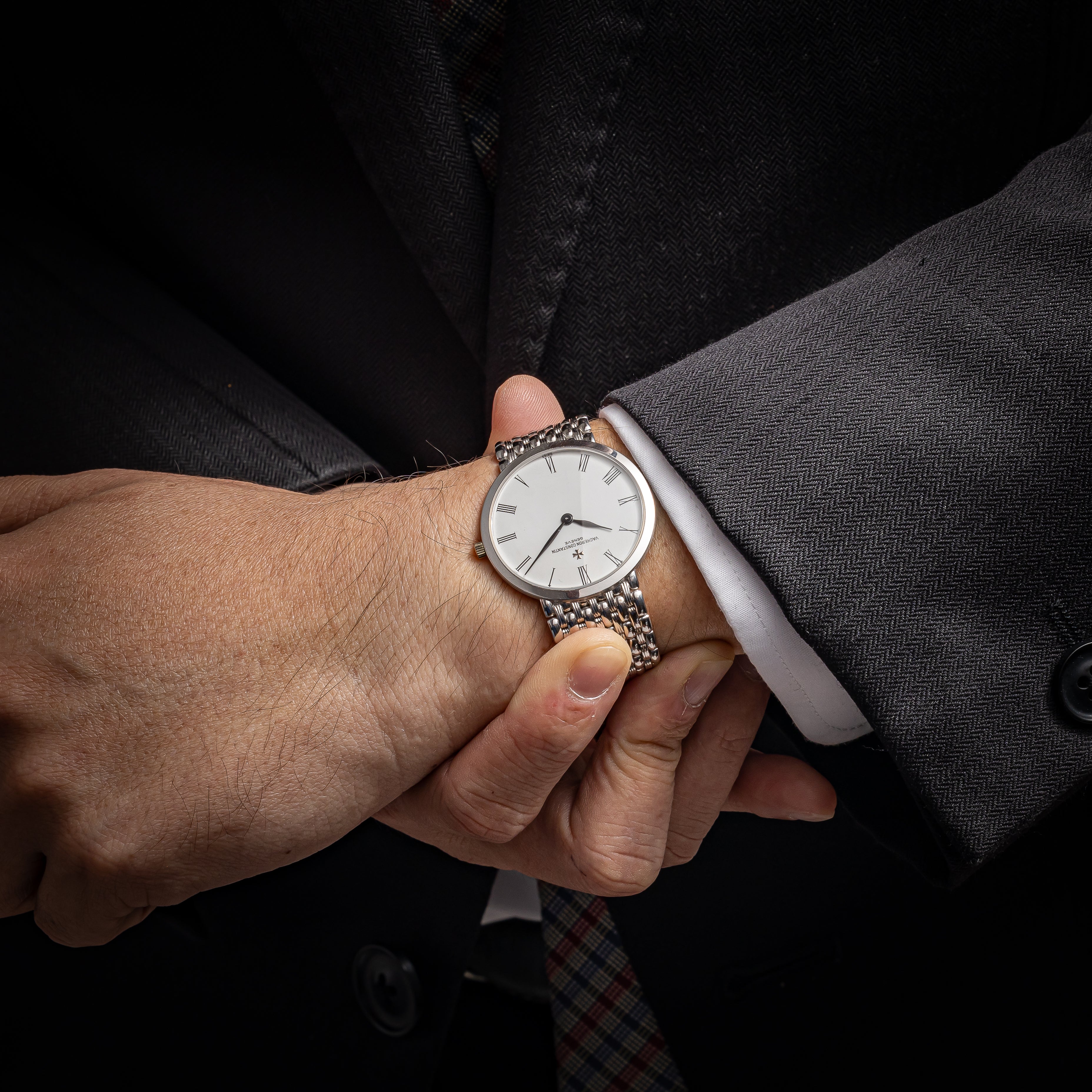 ヴァシュロン・コンスタンタン ラウンドケース 2000年代製 Ref.33093 18金ホワイトゴールド 革ケース付き