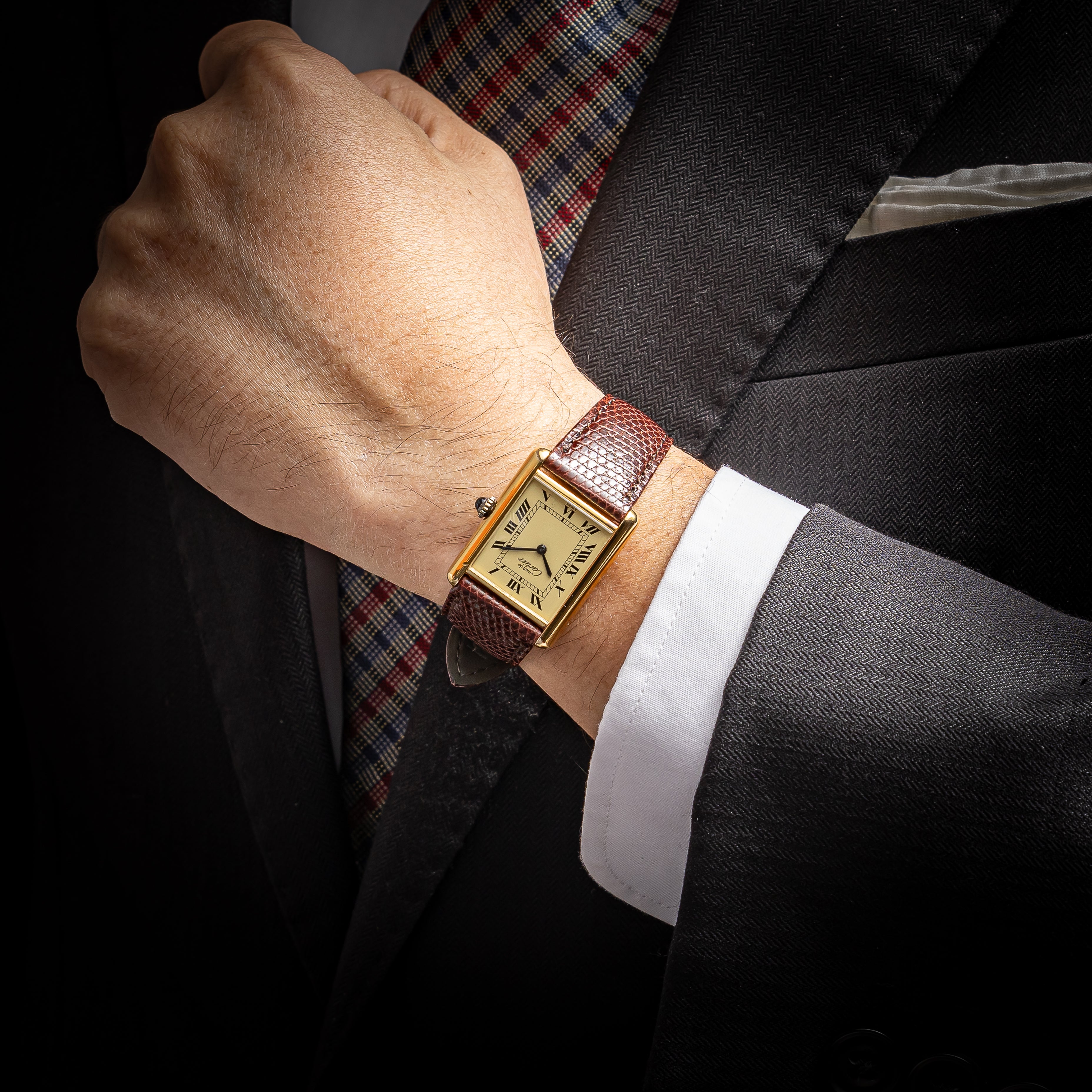 カルティエ マストタンク LM 1980年代製 アイボリーローマンダイヤル