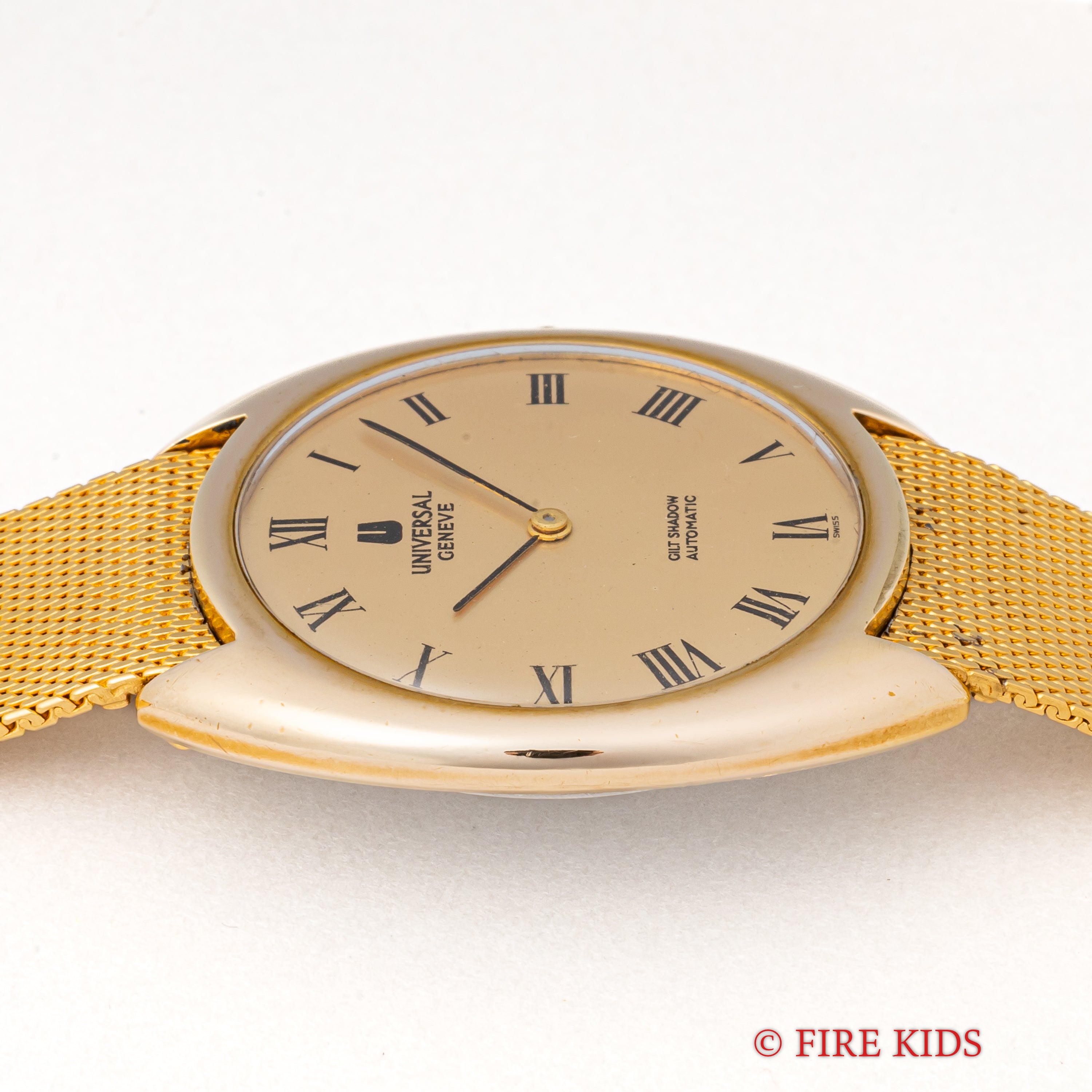 ユニバーサル・ジュネーブ ギルドシャドウ マイクロローター自動巻き Cal.2‐66 1970年代製 純正メッシュブレス