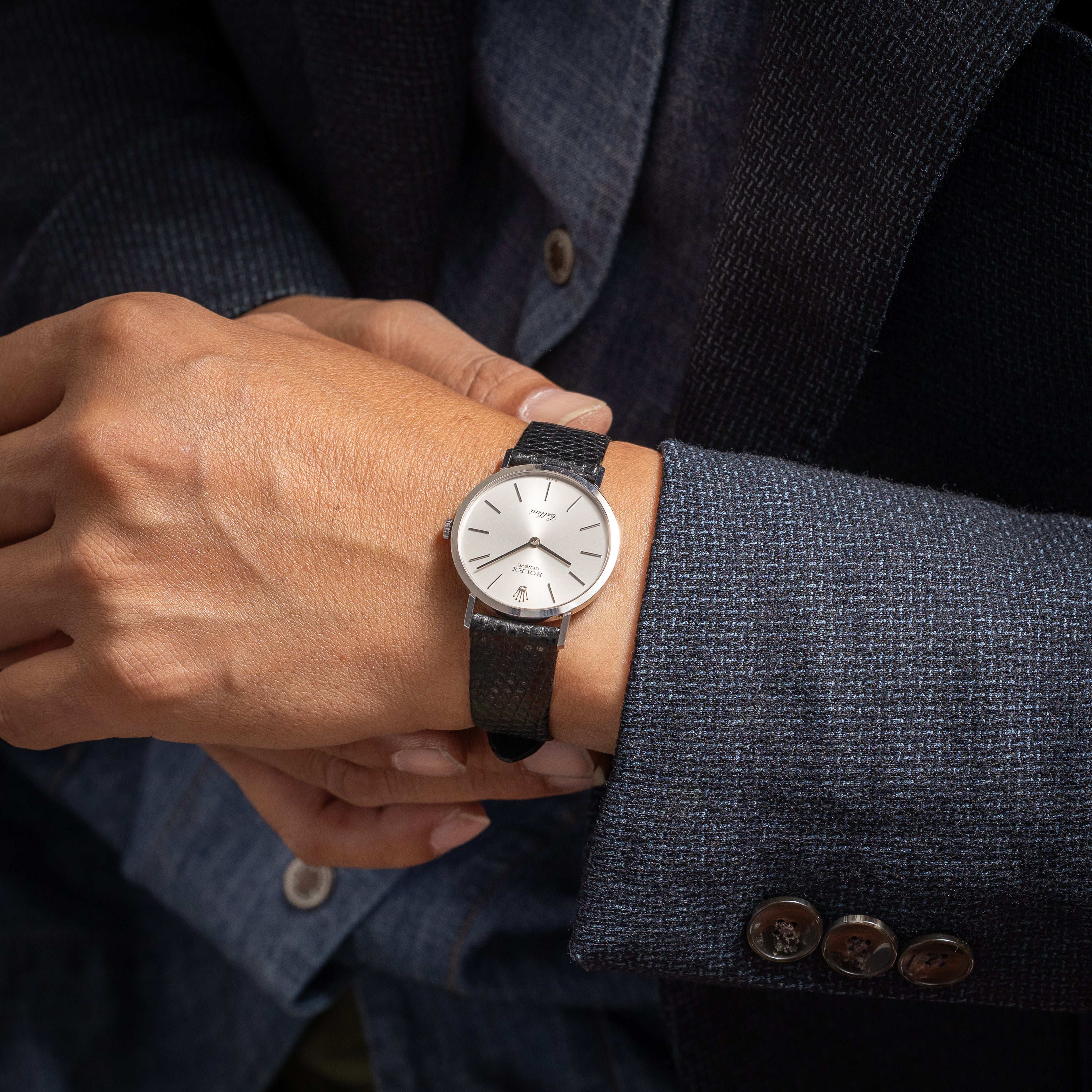 ロレックス チェリーニ 1976年製 Ref.4112 18金ホワイトゴールド 箱、ギャランティー付き