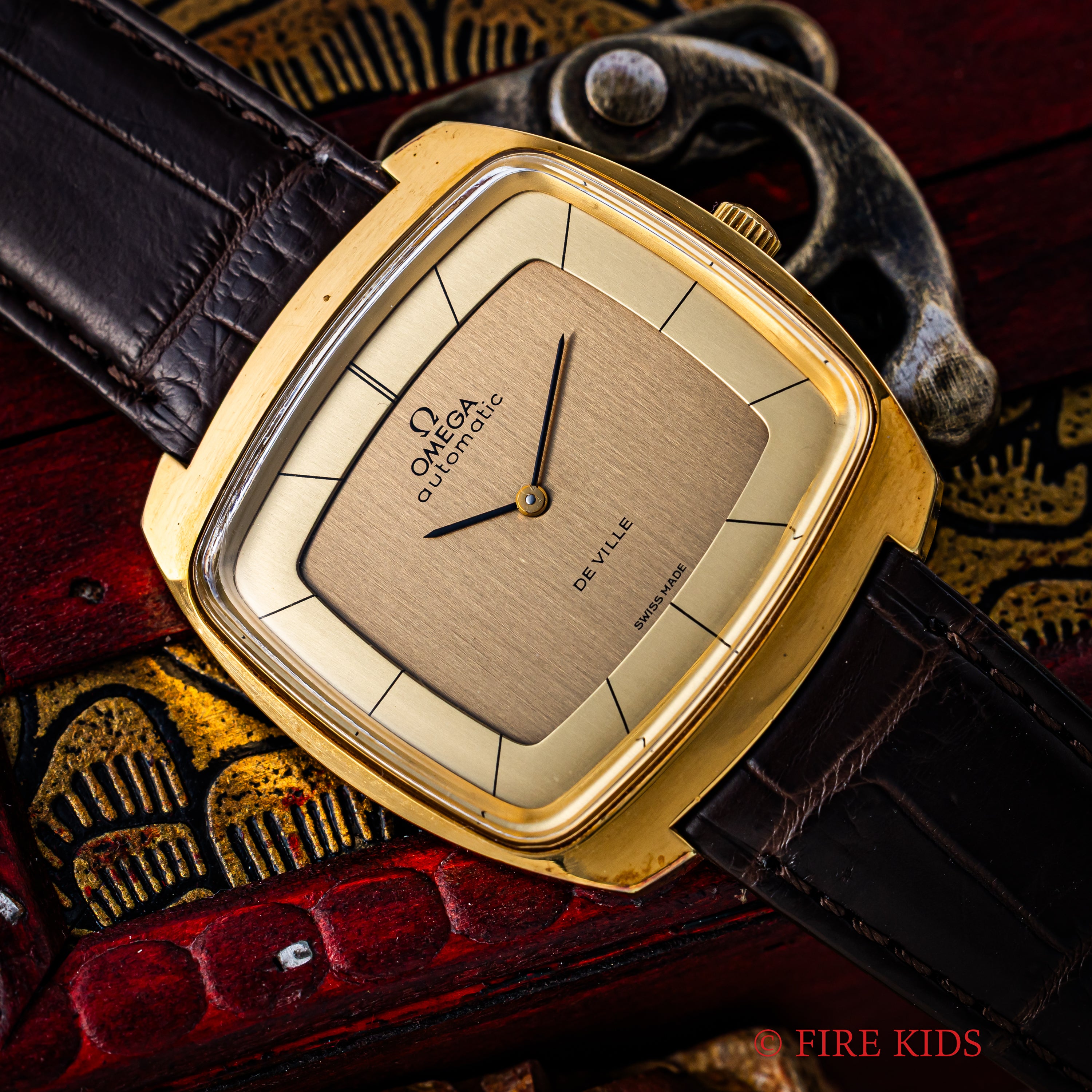 オメガ デ・ヴィル TVスクリーン 1972年製 Ref.1510051 金張り 箱、タグ付き