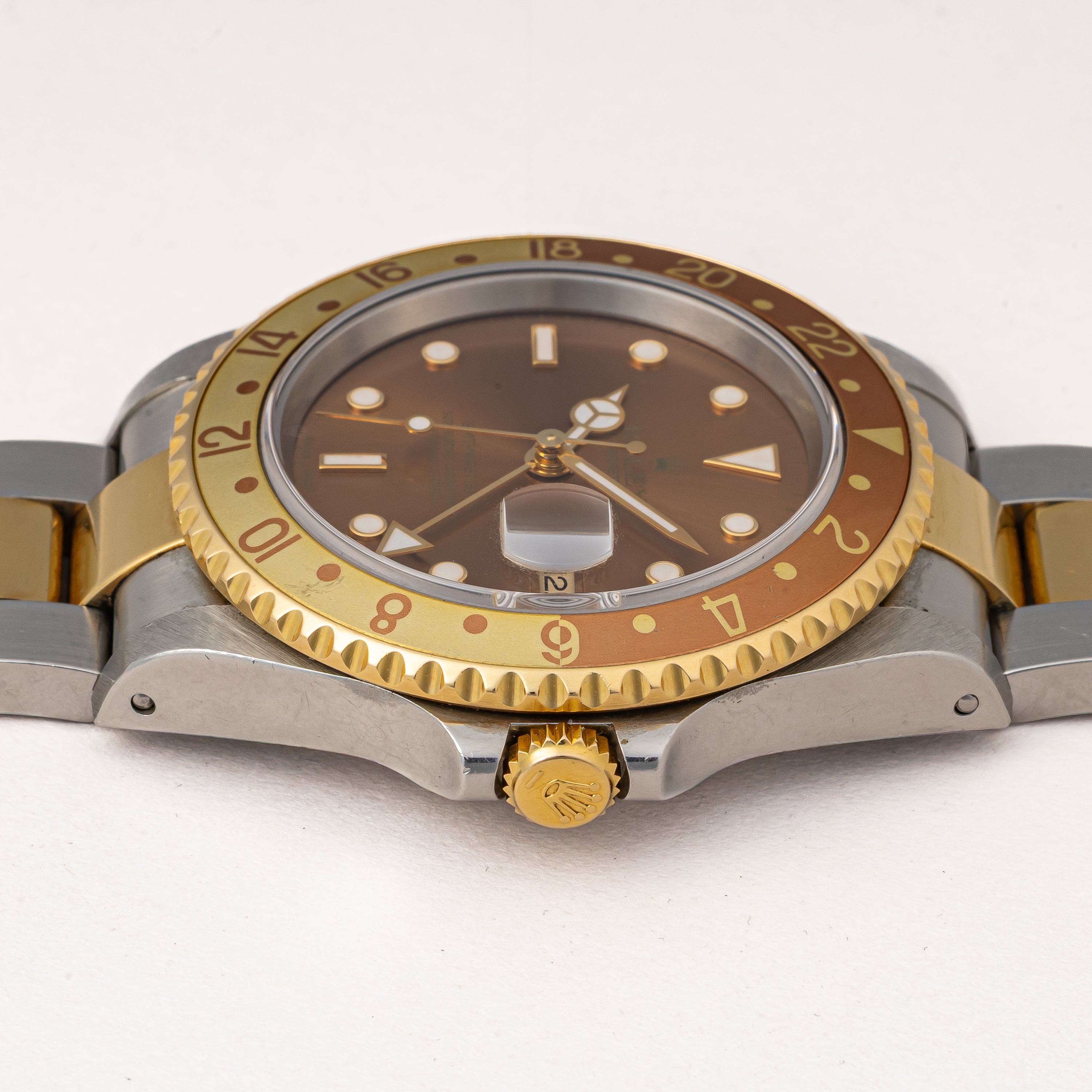 ロレックス GMTマスターⅡコンビ 2002年製 Ref.16713 ルートビア 3連コンビオイスターブレス