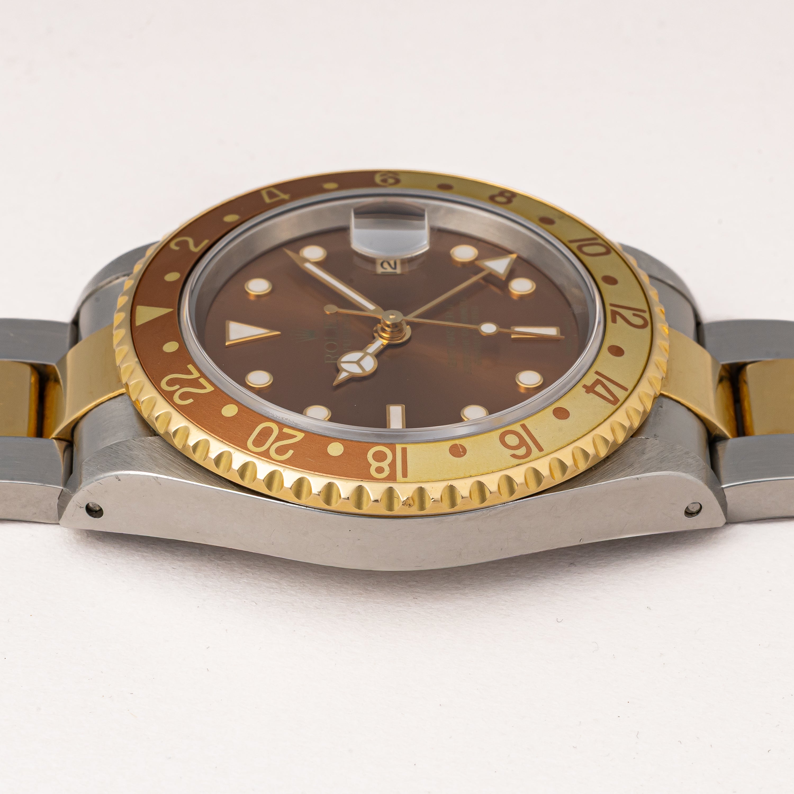 ロレックス GMTマスターⅡコンビ 2002年製 Ref.16713 ルートビア 3連コンビオイスターブレス