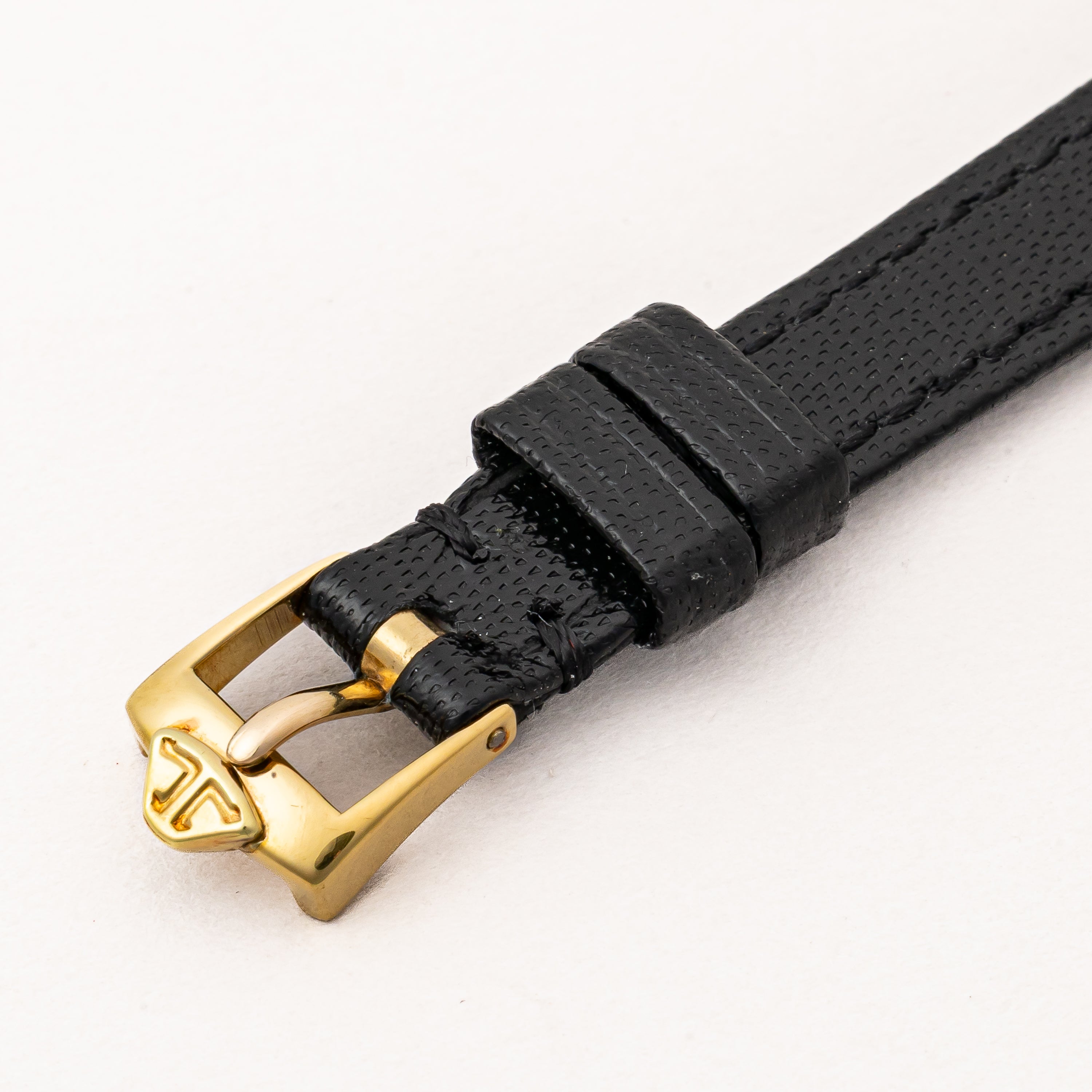 ジャガールクルト 18金無垢スクエアケース ブラックローマン 純正尾錠付き レディース 手巻き