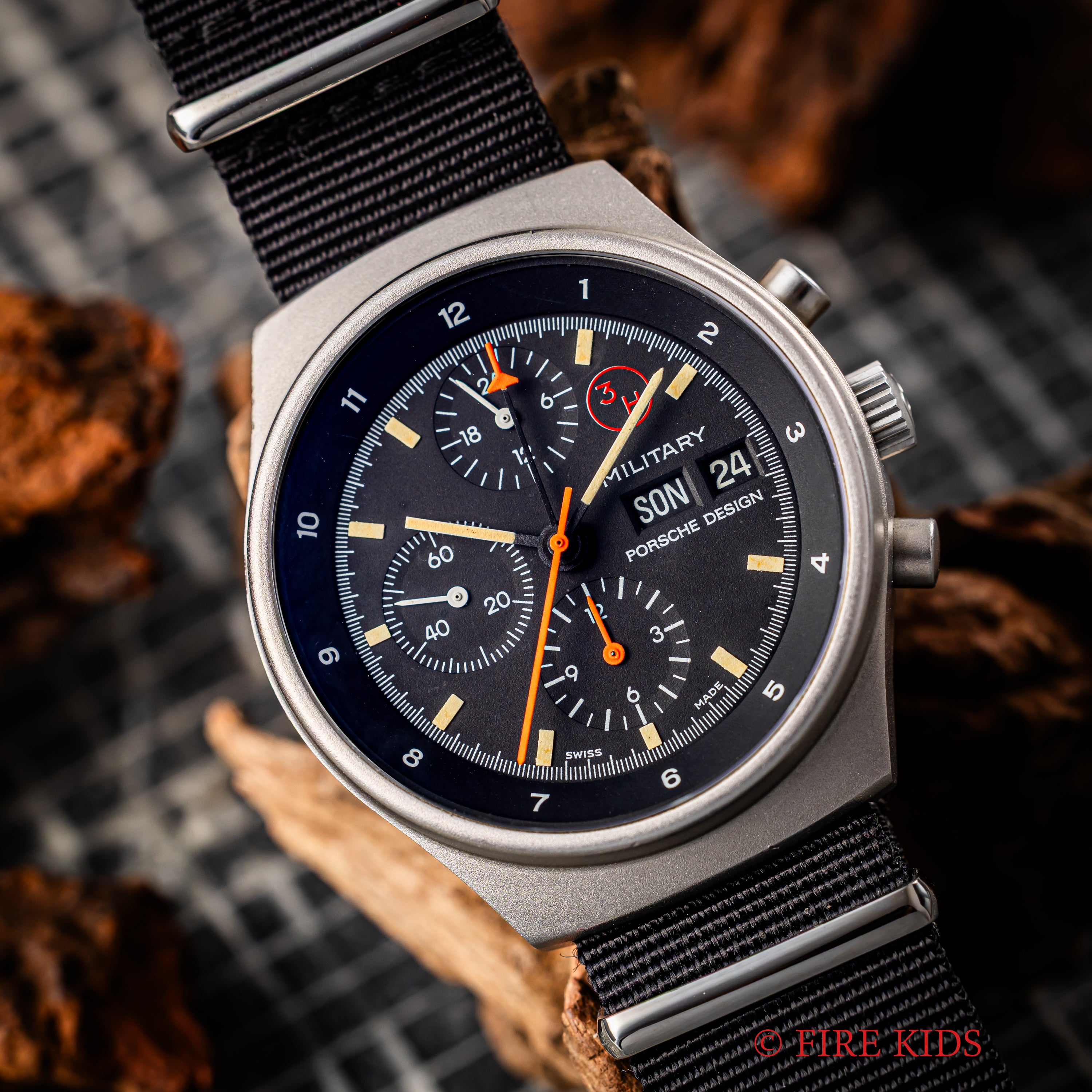 ポルシェデザイン 西ドイツ空軍パイロットウォッチ 3H 1980年代製 自動巻クロノグラフ レマニア5100 オルフィナ