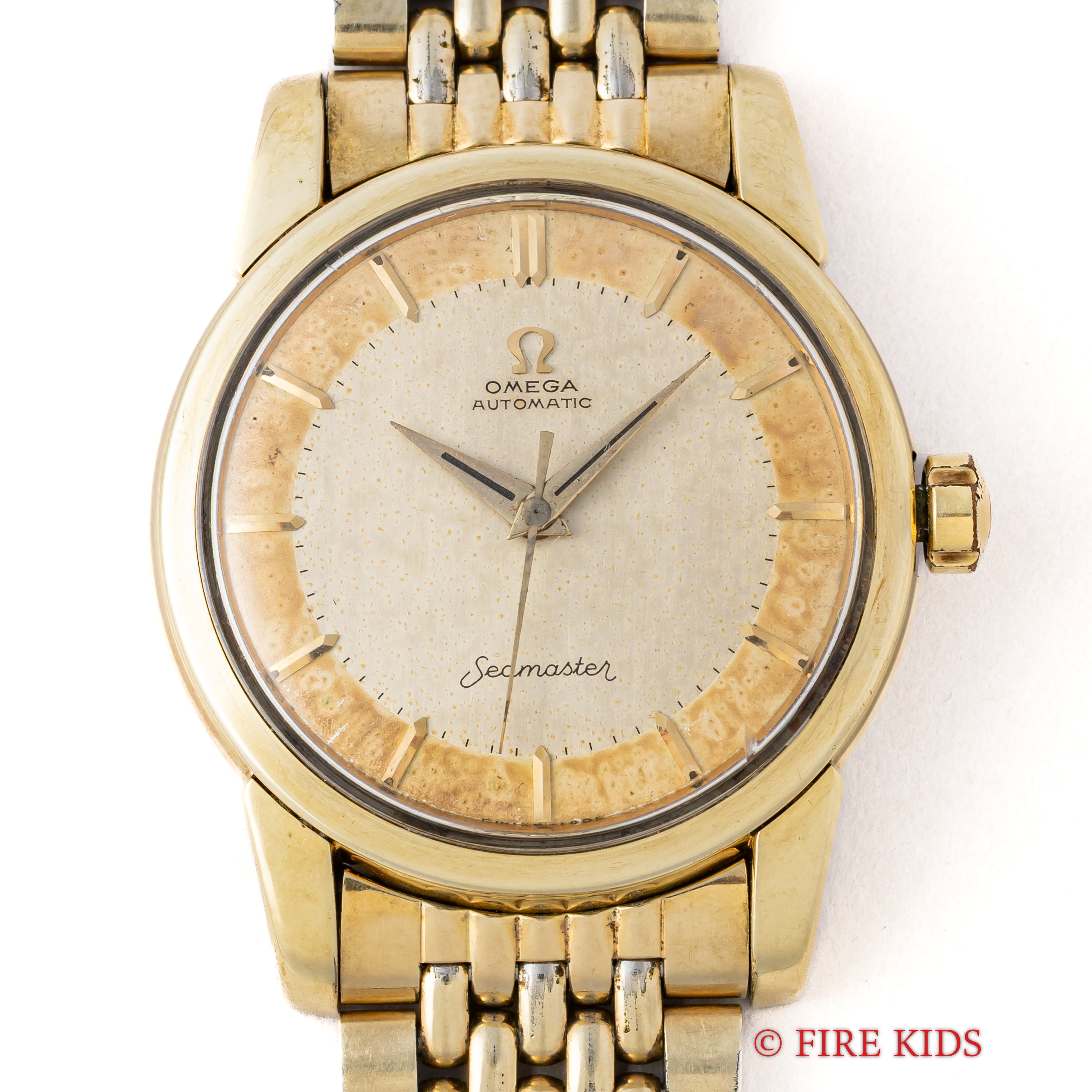 オメガ シーマスター ツートンダイヤル 1956年製 トップゴールドケース 純正ブレス