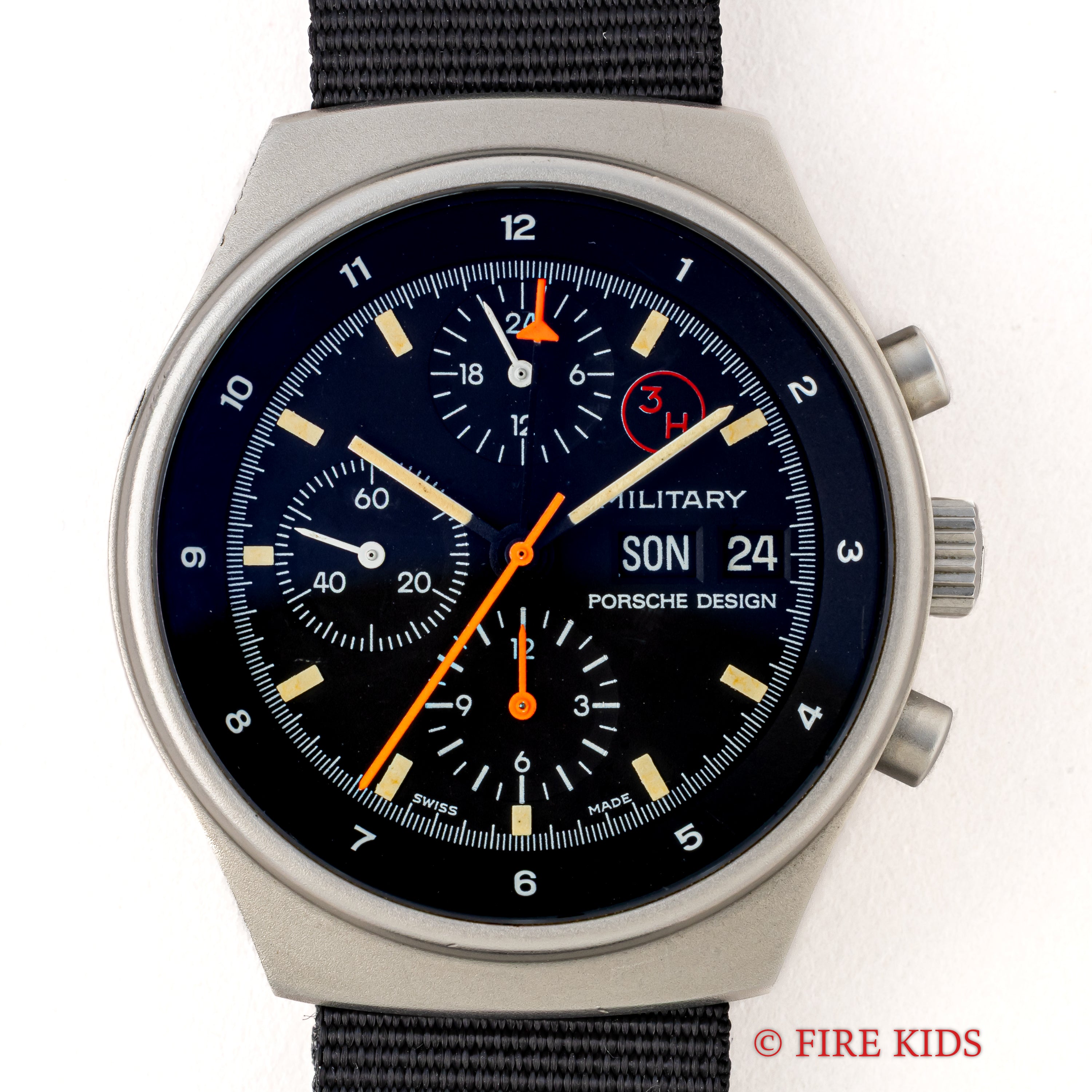 ポルシェデザイン 西ドイツ空軍パイロットウォッチ 3H 1980年代製 自動巻クロノグラフ レマニア5100 オルフィナ