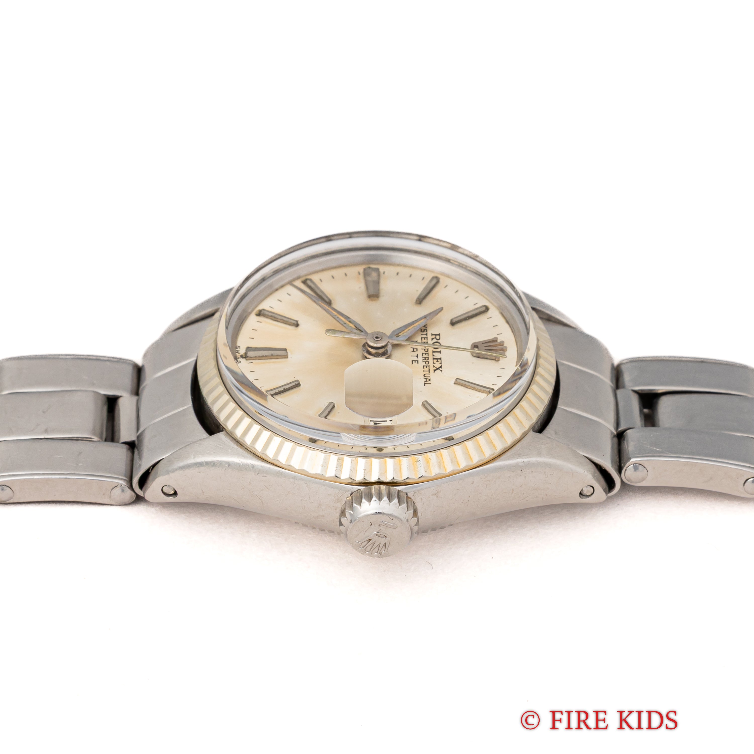 ロレックス オイスターパーペチュアルデイト レディース WGベゼル 1963年製 アルファハンド Ref.6517