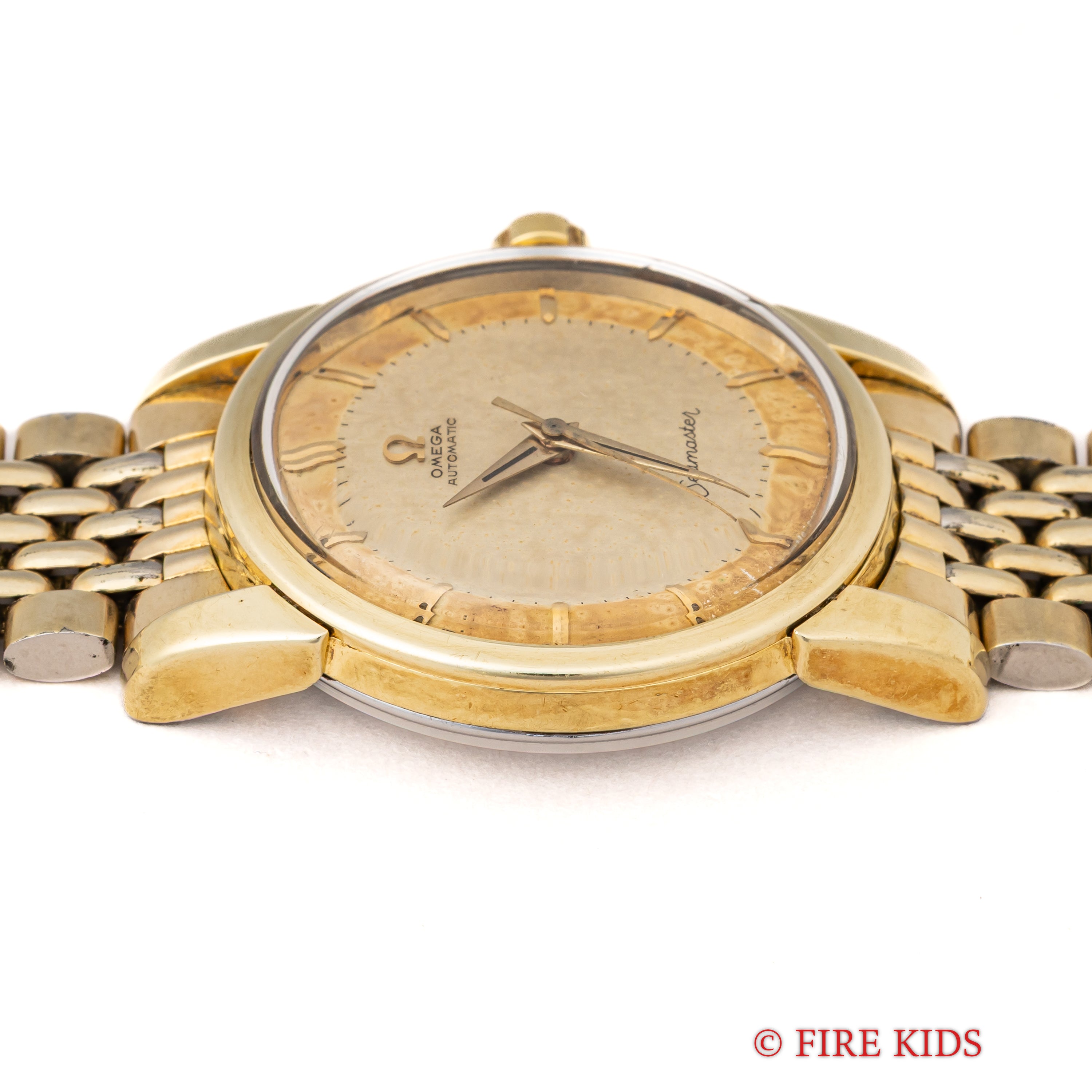 オメガ シーマスター ツートンダイヤル 1956年製 トップゴールドケース 純正ブレス