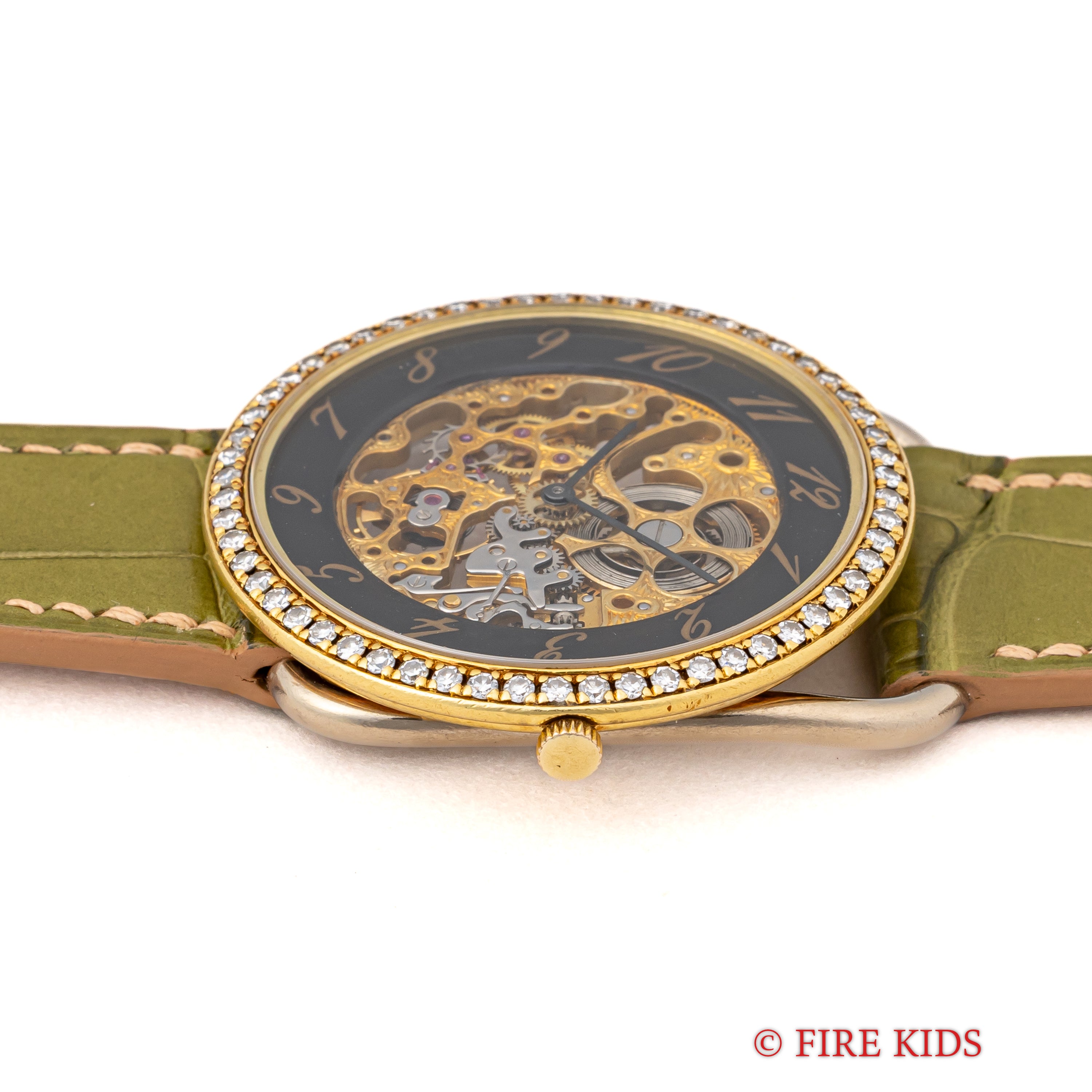 エルメス オーデマ・ピゲ アルソー 18金無垢ベゼルダイヤ 1980年代製 手巻き 純正金無垢尾錠 スケルトン YG+WG