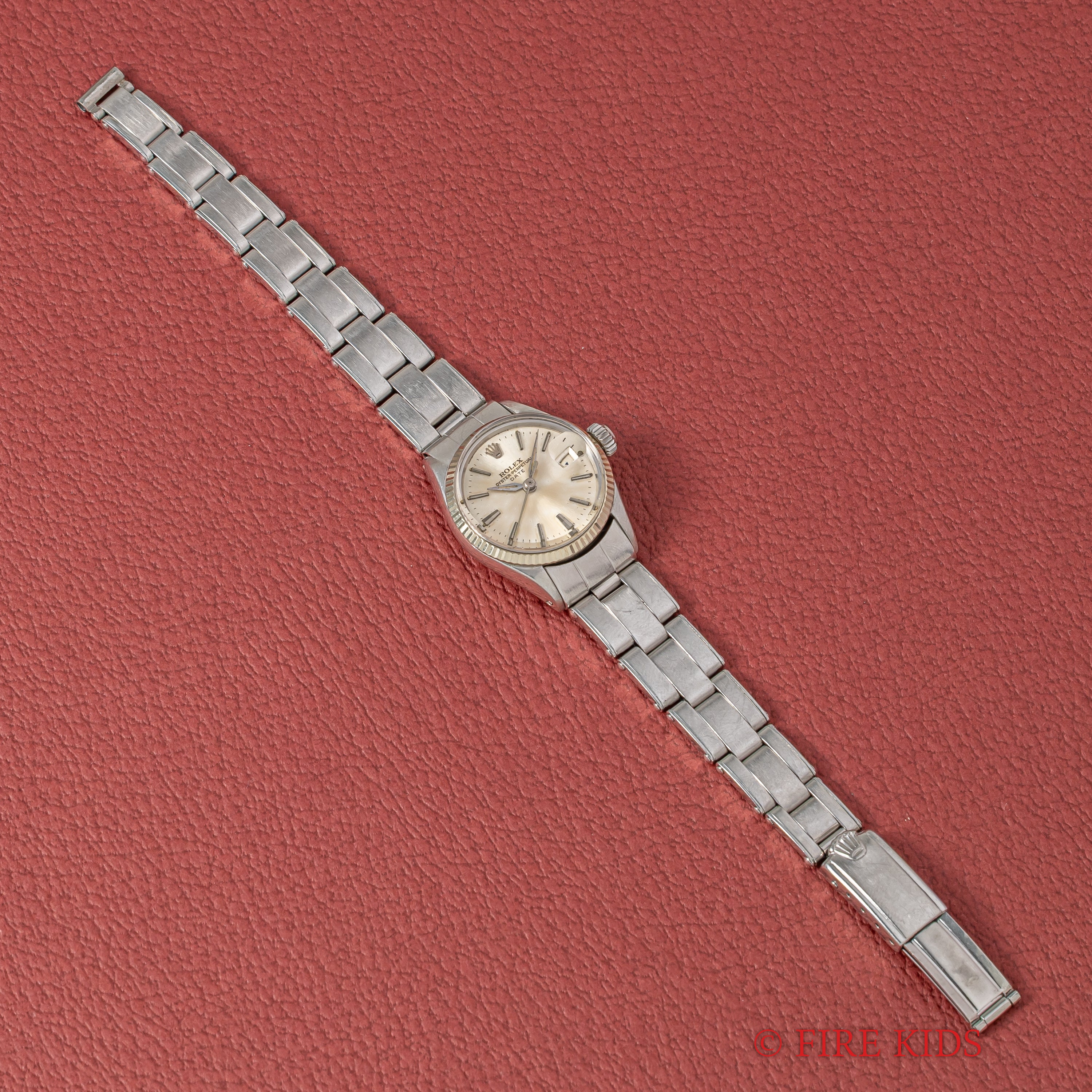 ロレックス オイスターパーペチュアルデイト レディース WGベゼル 1963年製 アルファハンド Ref.6517