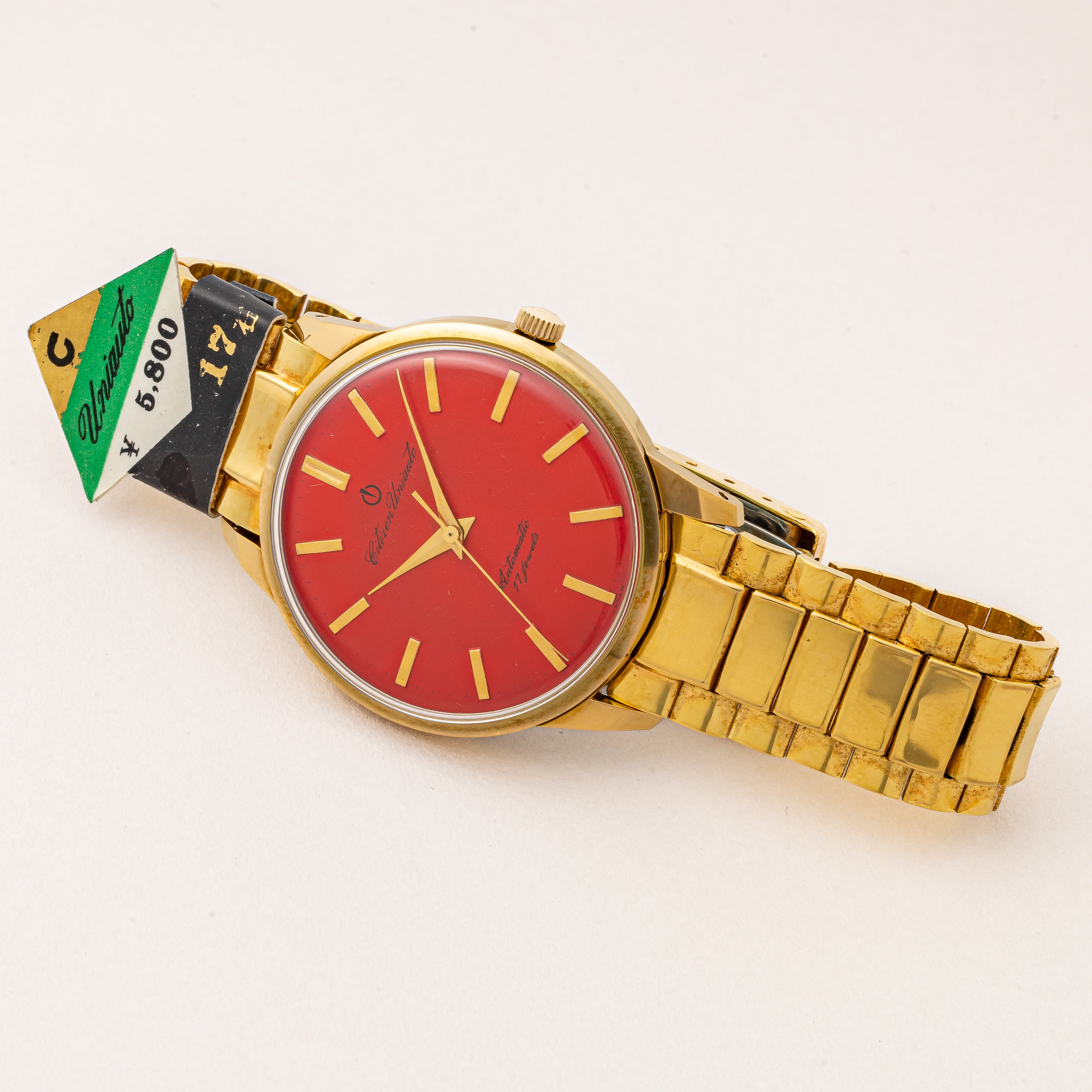 シチズン ユニオート 1963年製 Ref.UNI5901 C.G.P レッドダイヤル 未使用品 タグ付き