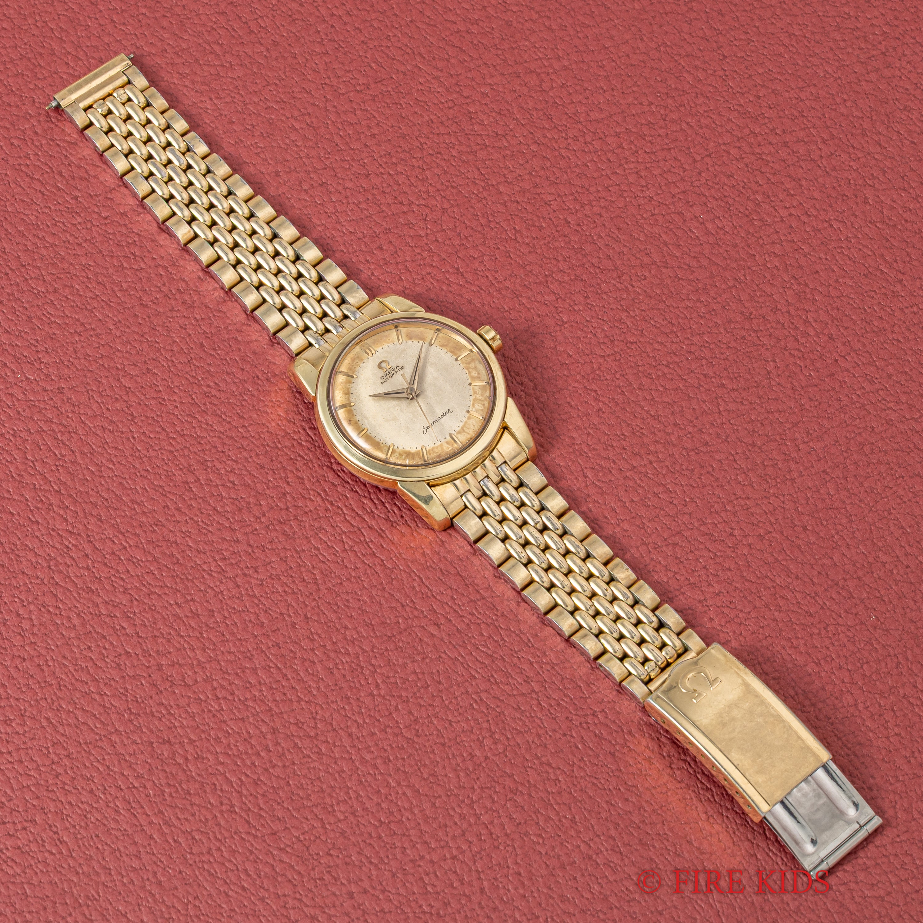 オメガ シーマスター ツートンダイヤル 1956年製 トップゴールドケース 純正ブレス