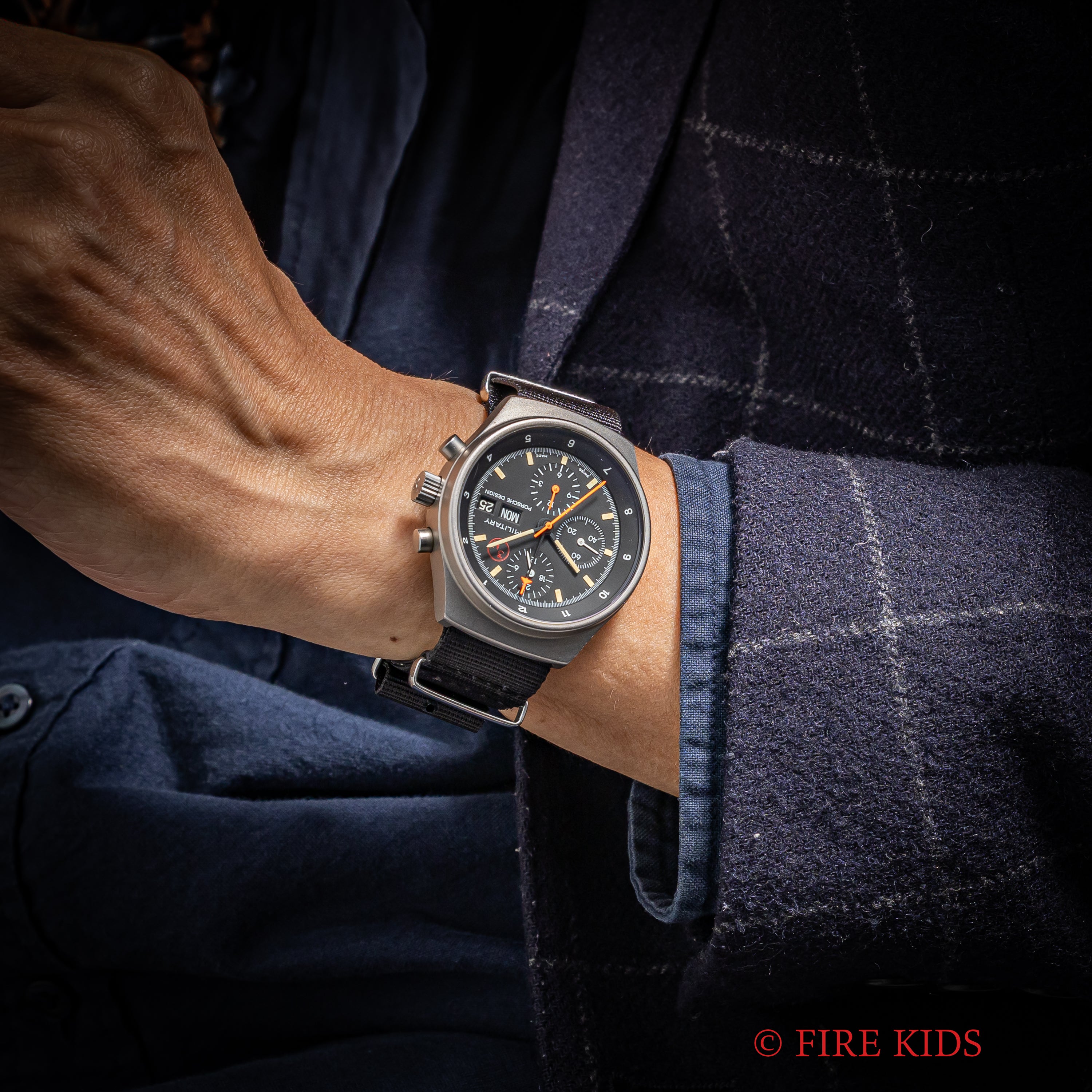 ポルシェデザイン 西ドイツ空軍パイロットウォッチ 3H 1980年代製 自動巻クロノグラフ レマニア5100 オルフィナ