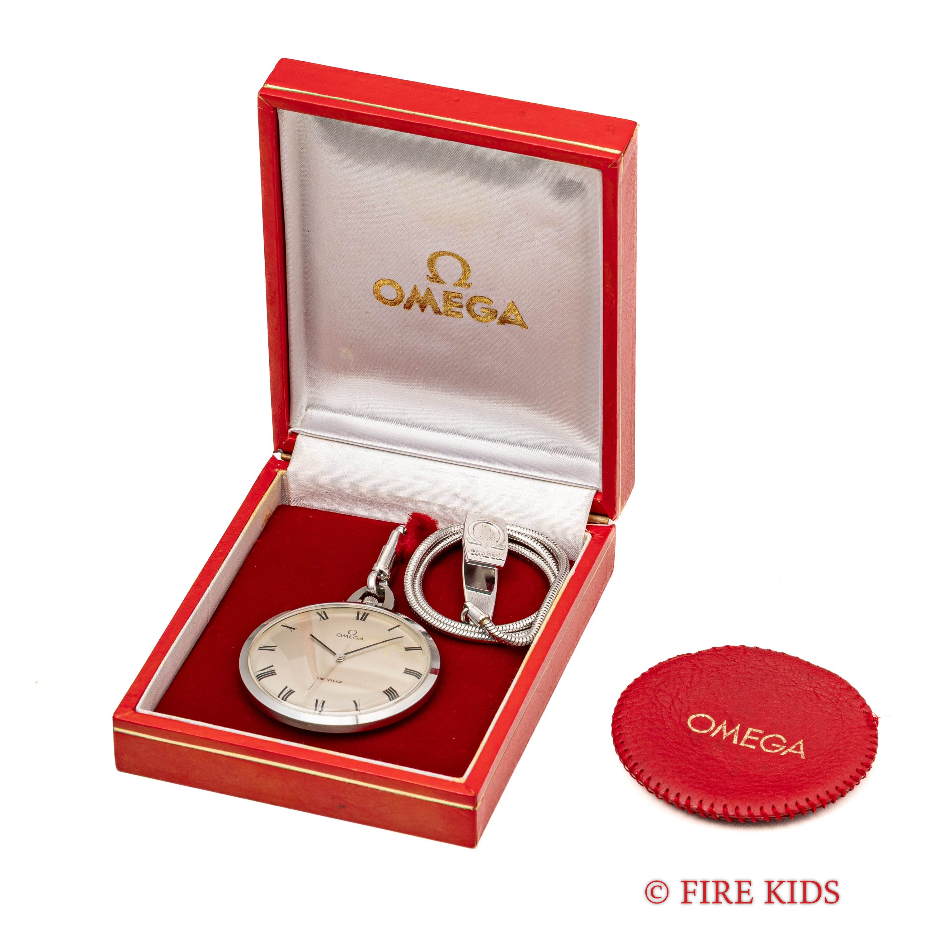 オメガ 懐中時計 デ・ヴィル 1970年製(昭和45年製)Ref.131.1714 手巻 Cal.601 純正チェーン付