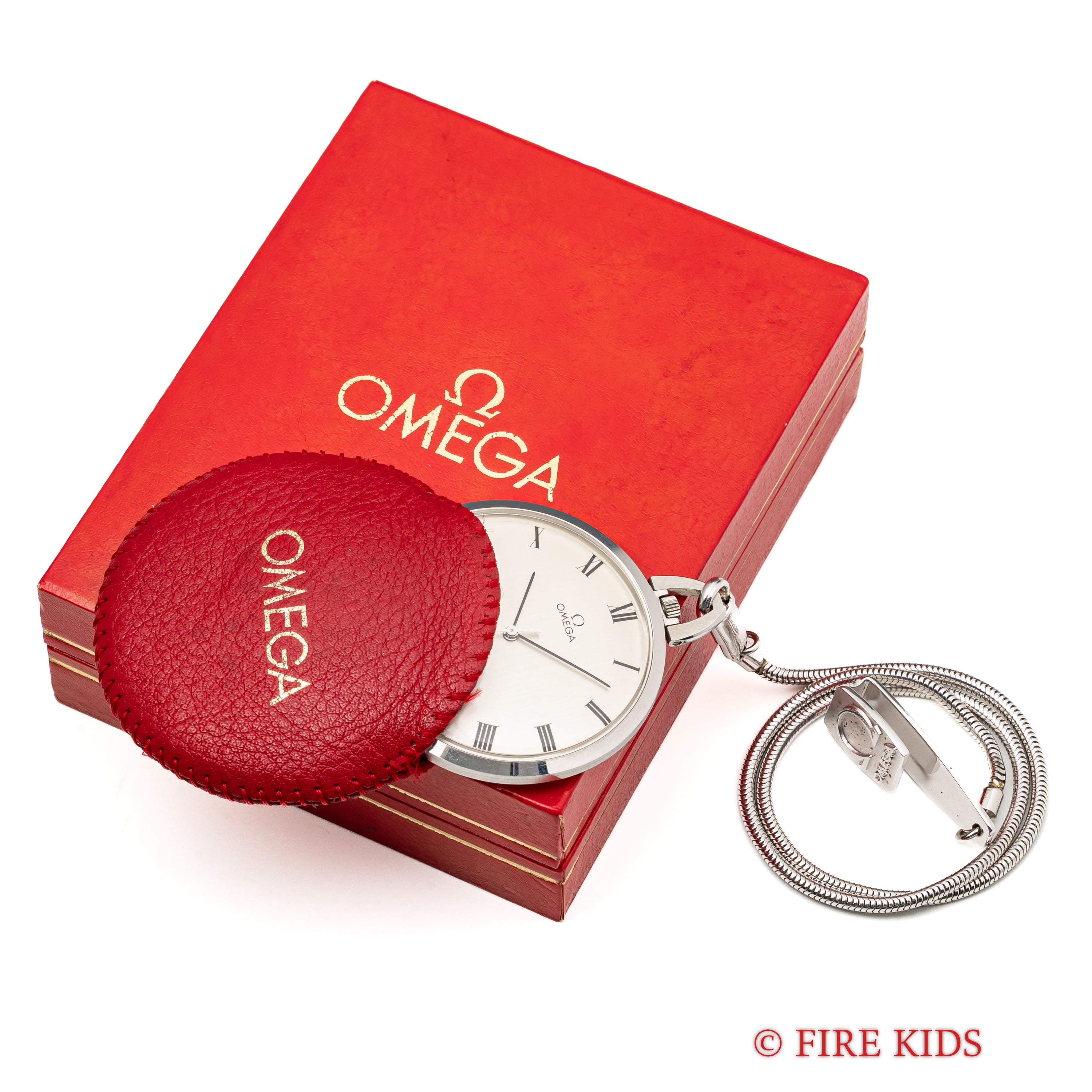 オメガ 懐中時計 デ・ヴィル 1970年製(昭和45年製)Ref.131.1714 手巻 Cal.601 純正チェーン付