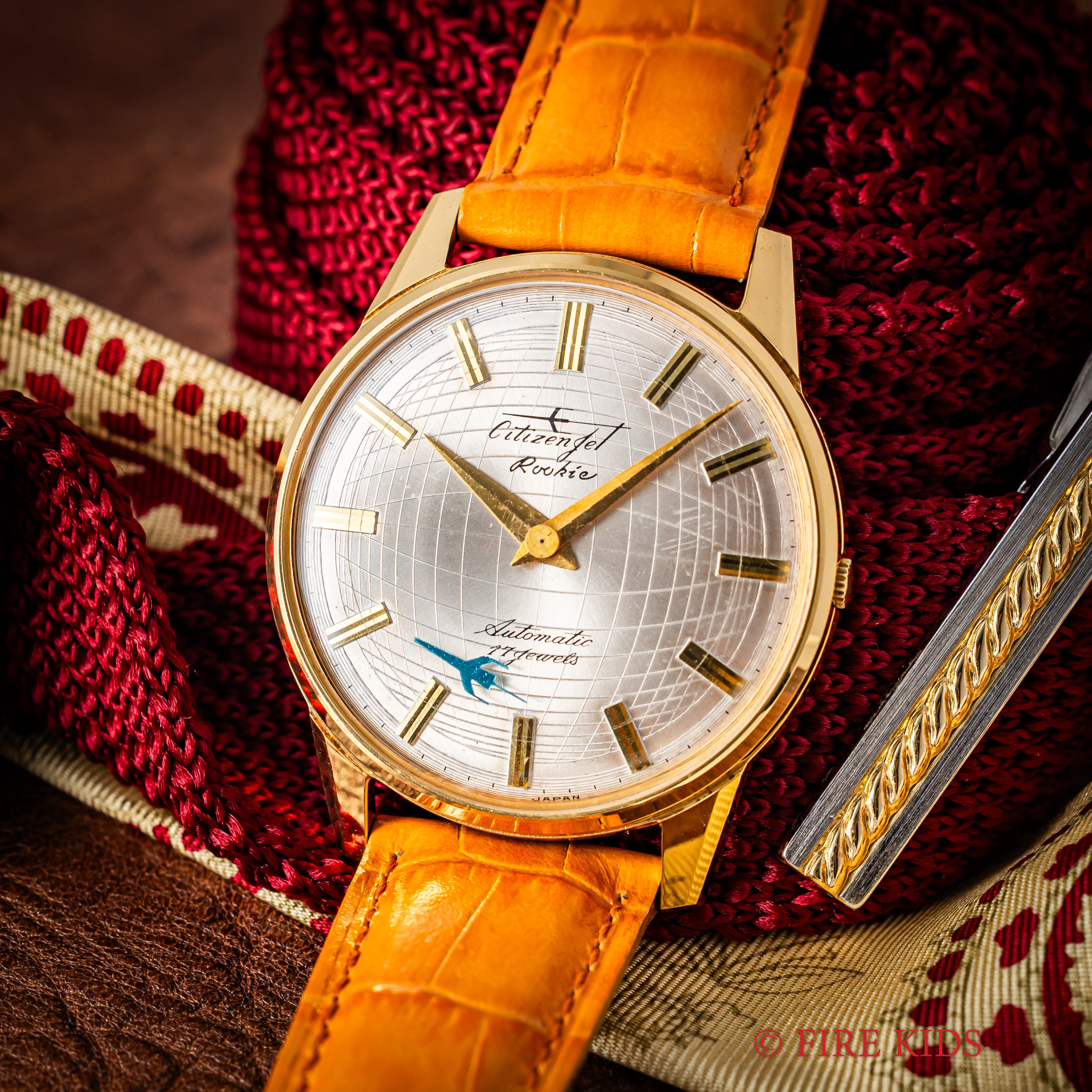 シチズン ジェット ルーキー 飛行機針 1966年製 未使用美品 ジェットローター自動巻き 地球儀文字盤