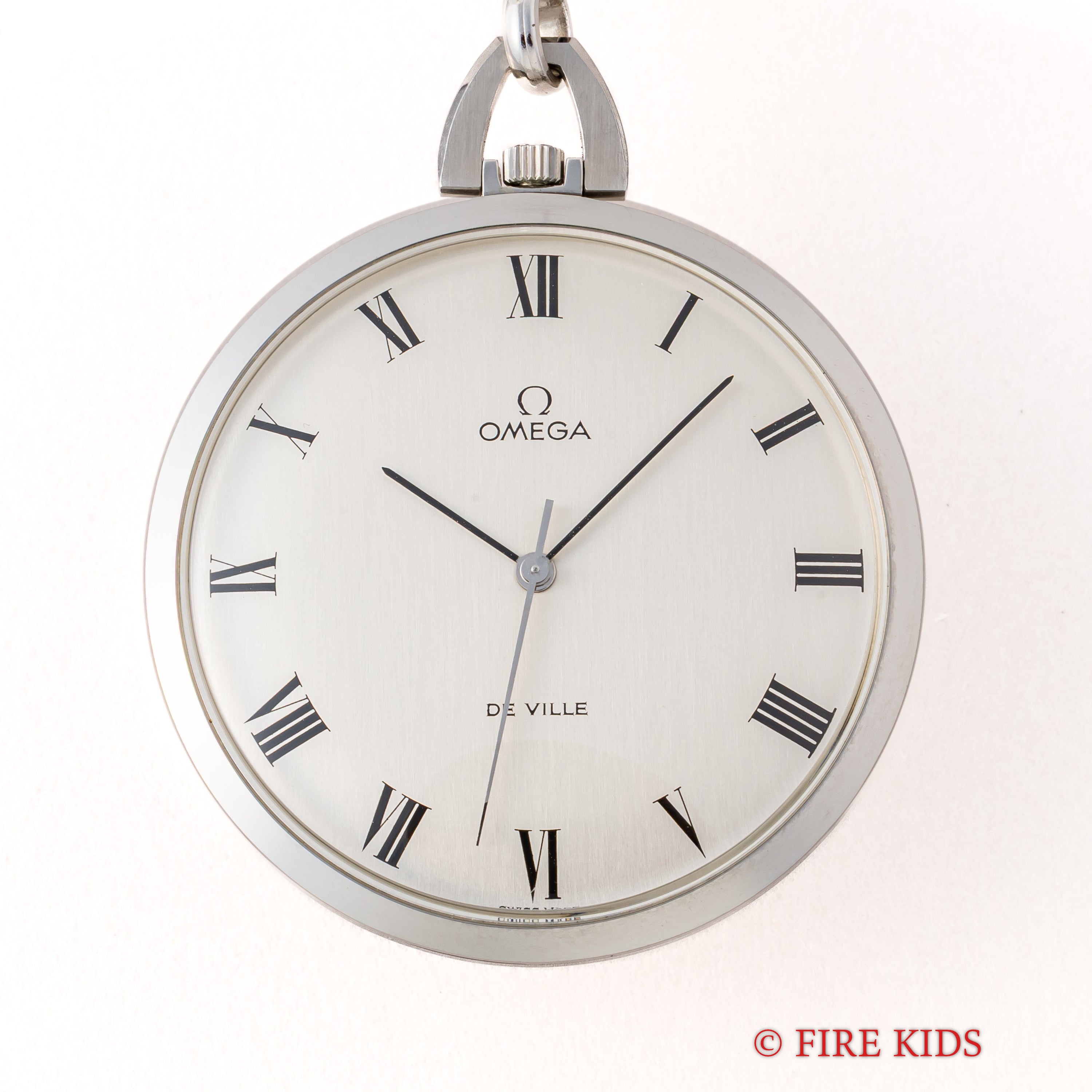 オメガ 懐中時計 デ・ヴィル 1970年製(昭和45年製)Ref.131.1714 手巻 Cal.601 純正チェーン付