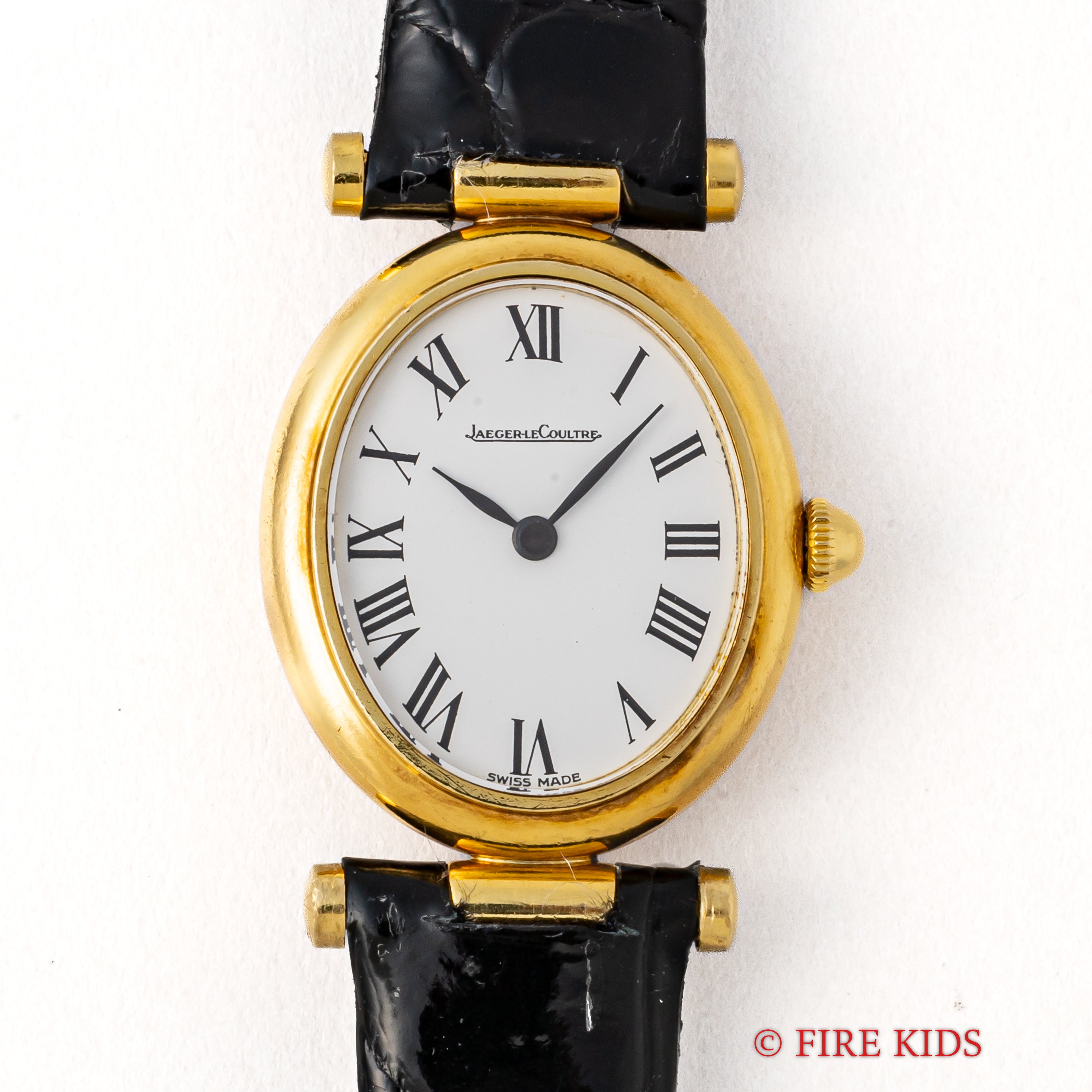 ジャガールクルト レディース オーバル型 ホワイトローマン 18金無垢 1970年代製 Ref.9218.21 手巻き