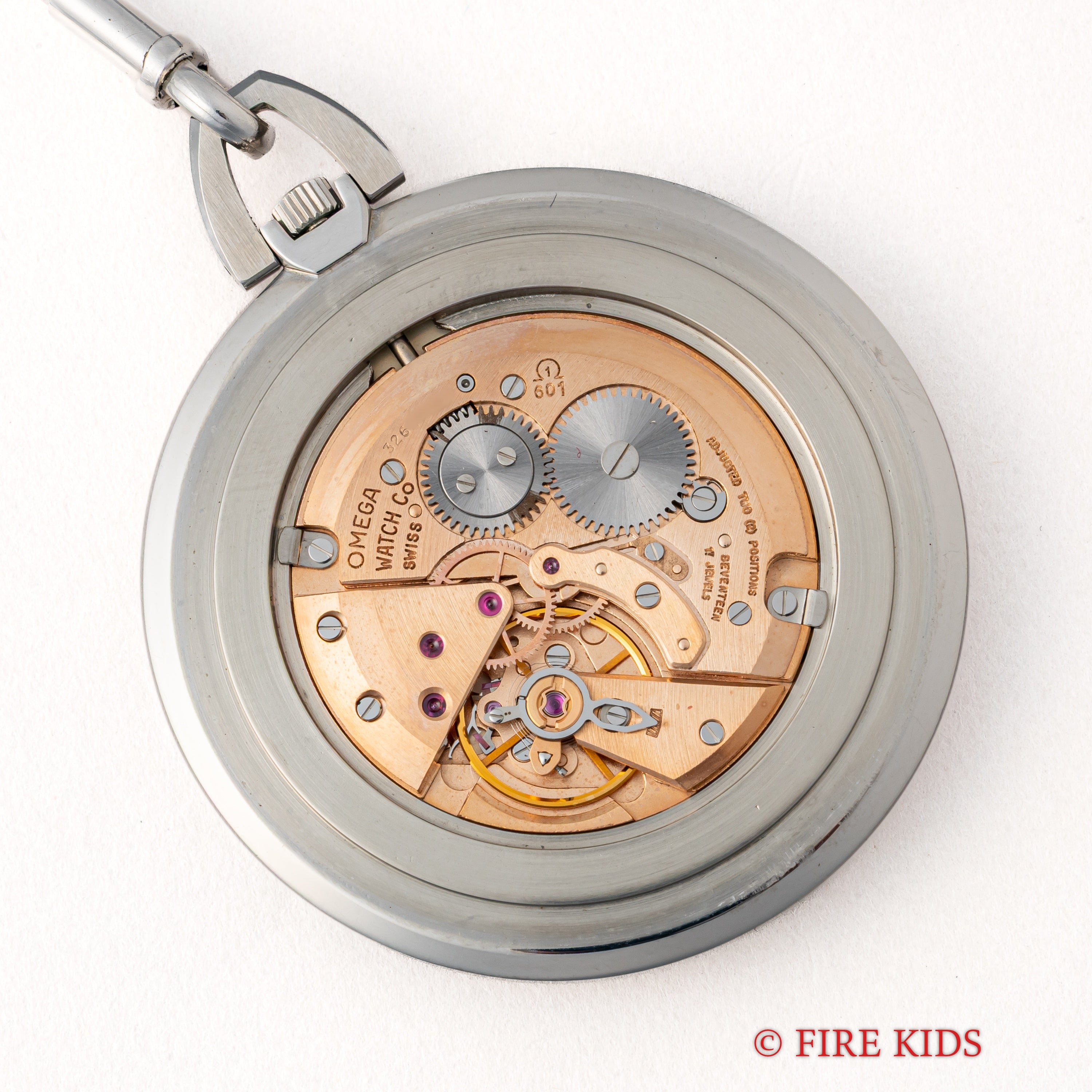 オメガ 懐中時計 デ・ヴィル 1970年製(昭和45年製)Ref.131.1714 手巻 Cal.601 純正チェーン付