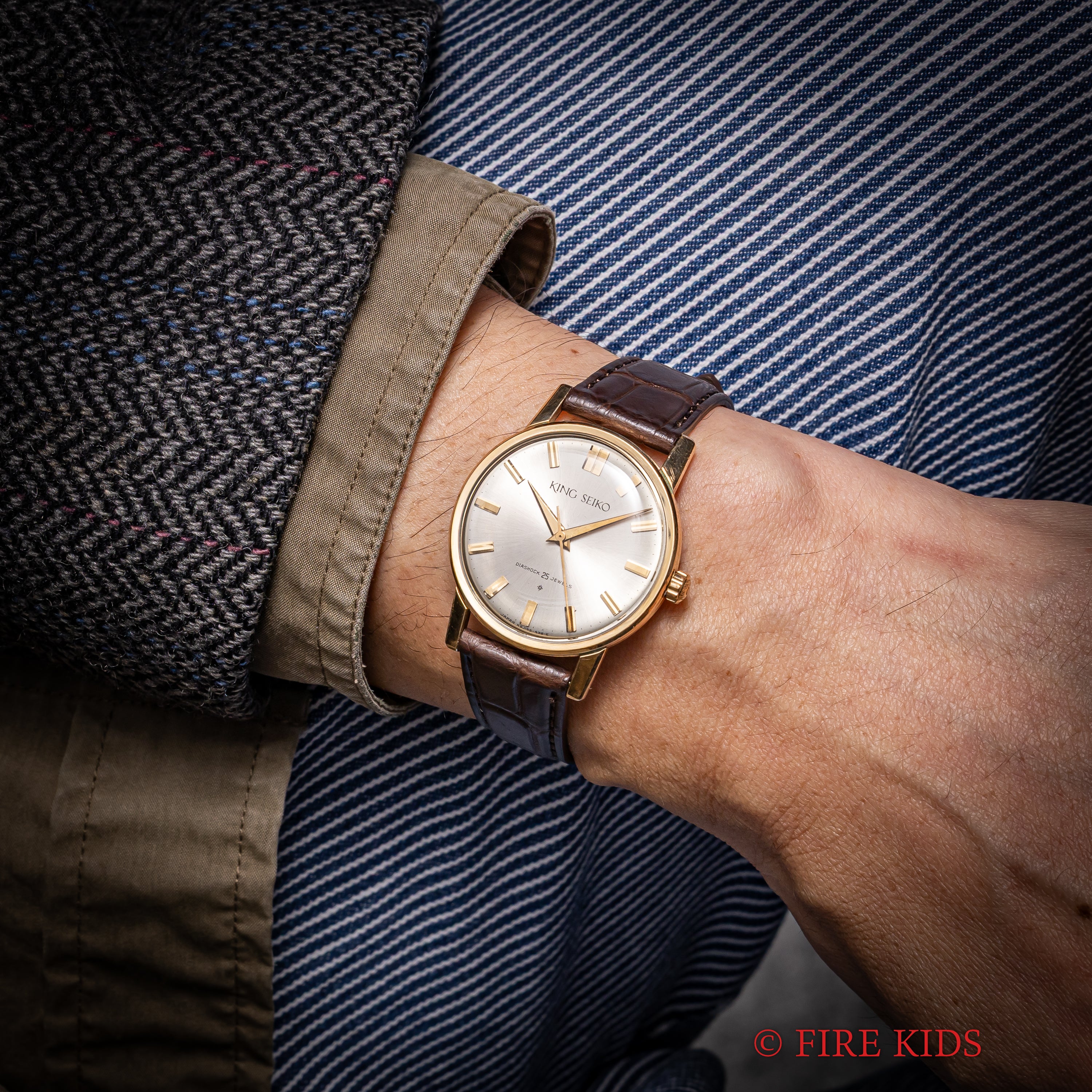 キングセイコーファーストモデル 1962年製 100ミクロン金張り Ref. J14102E KS SDダイヤル