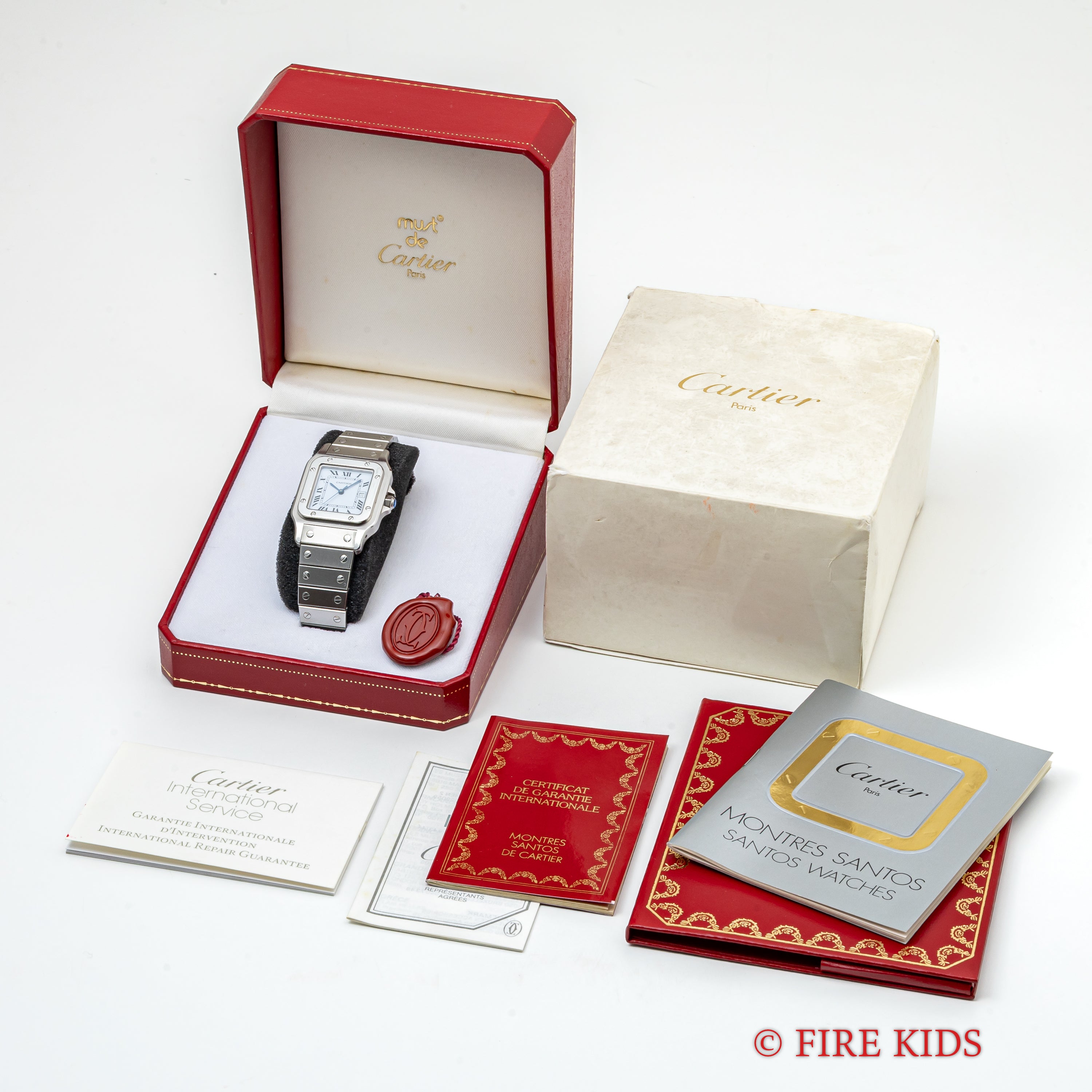 カルティエ サントス LMサイズ 1988年販売ギャラ Ref.2960 ステンレスケース 自動巻き 箱・ギャラ付