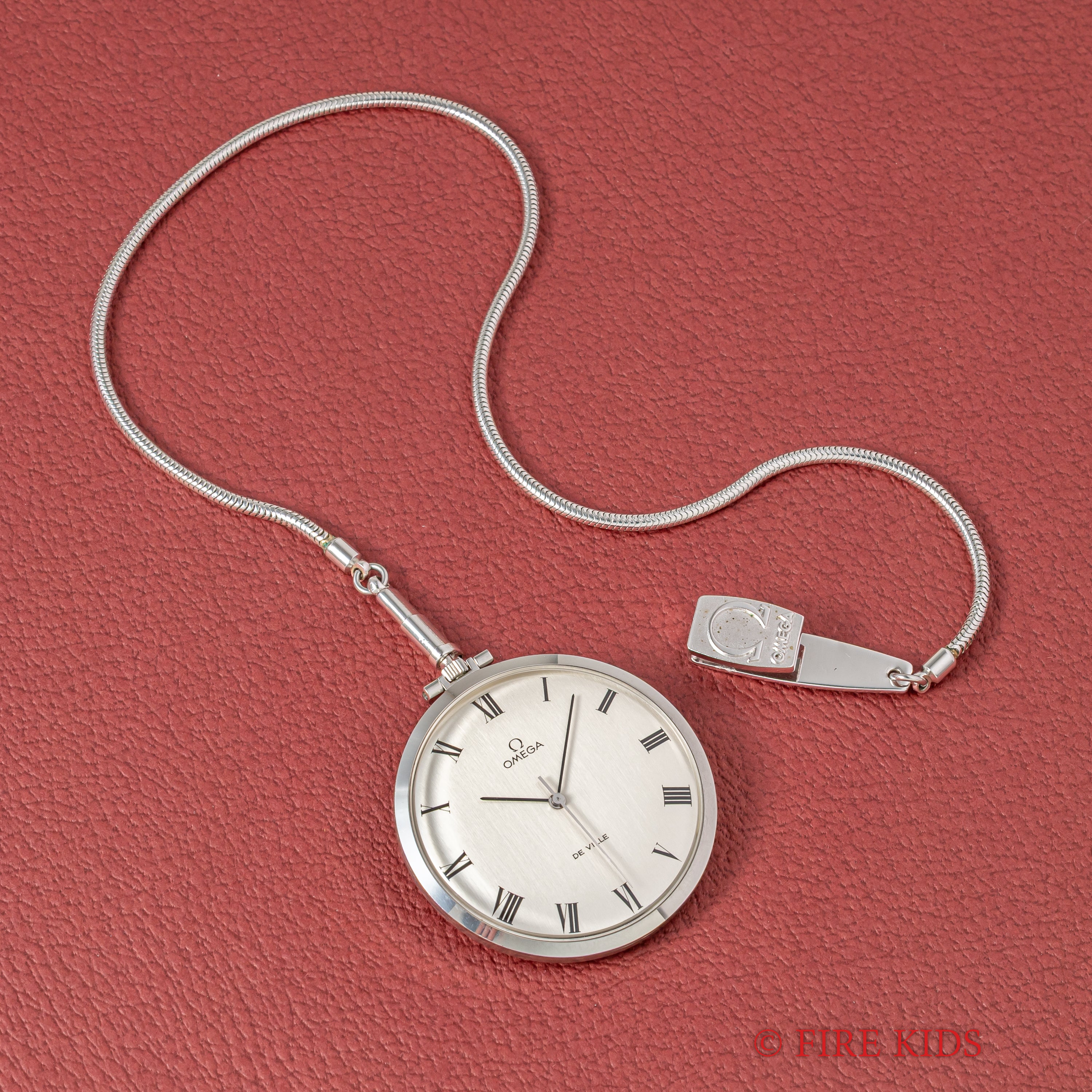 オメガ 懐中時計 デ・ヴィル 1970年製(昭和45年製)Ref.131.1714 手巻 Cal.601 純正チェーン付