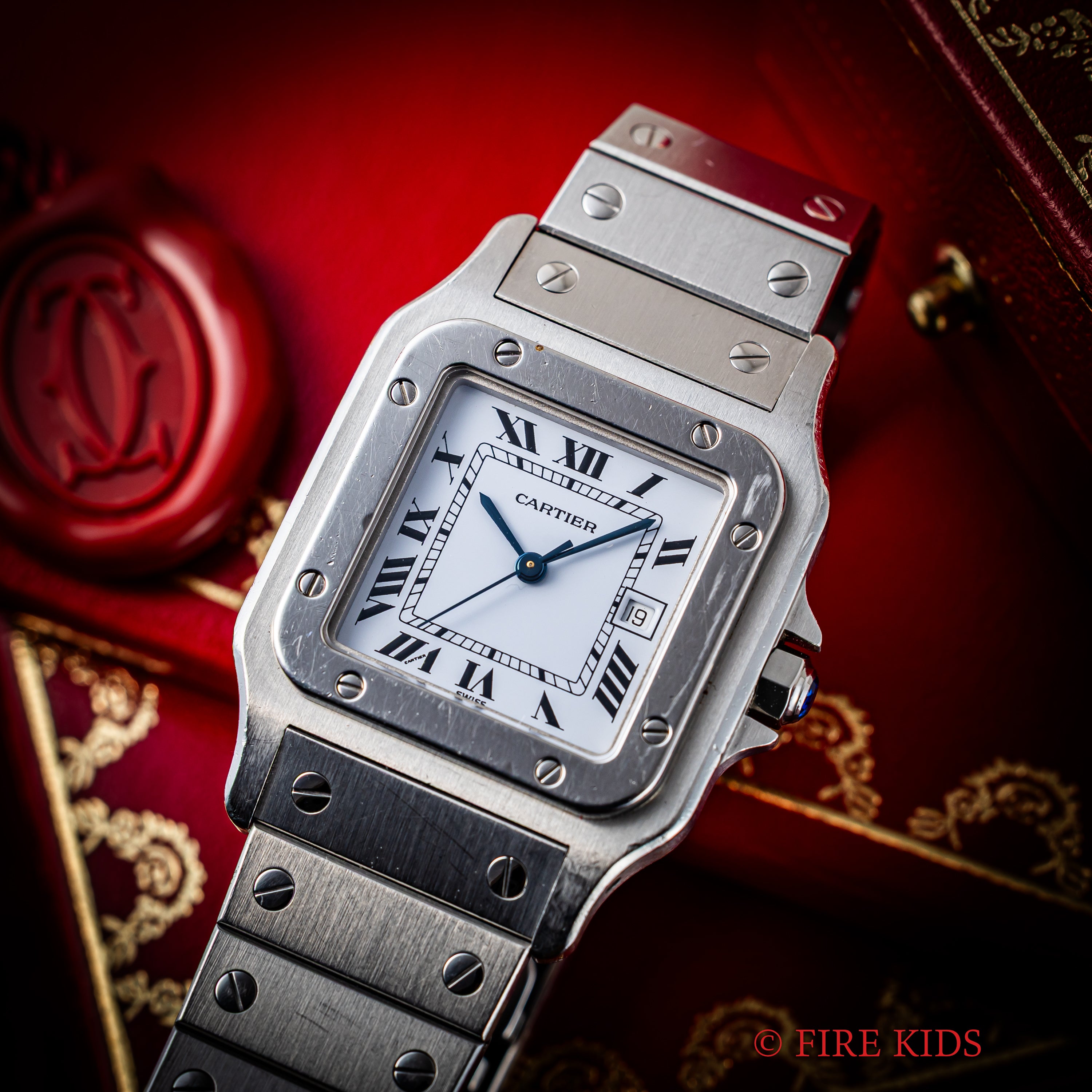 カルティエ サントス LMサイズ 1988年販売ギャラ Ref.2960 ステンレスケース 自動巻き 箱・ギャラ付