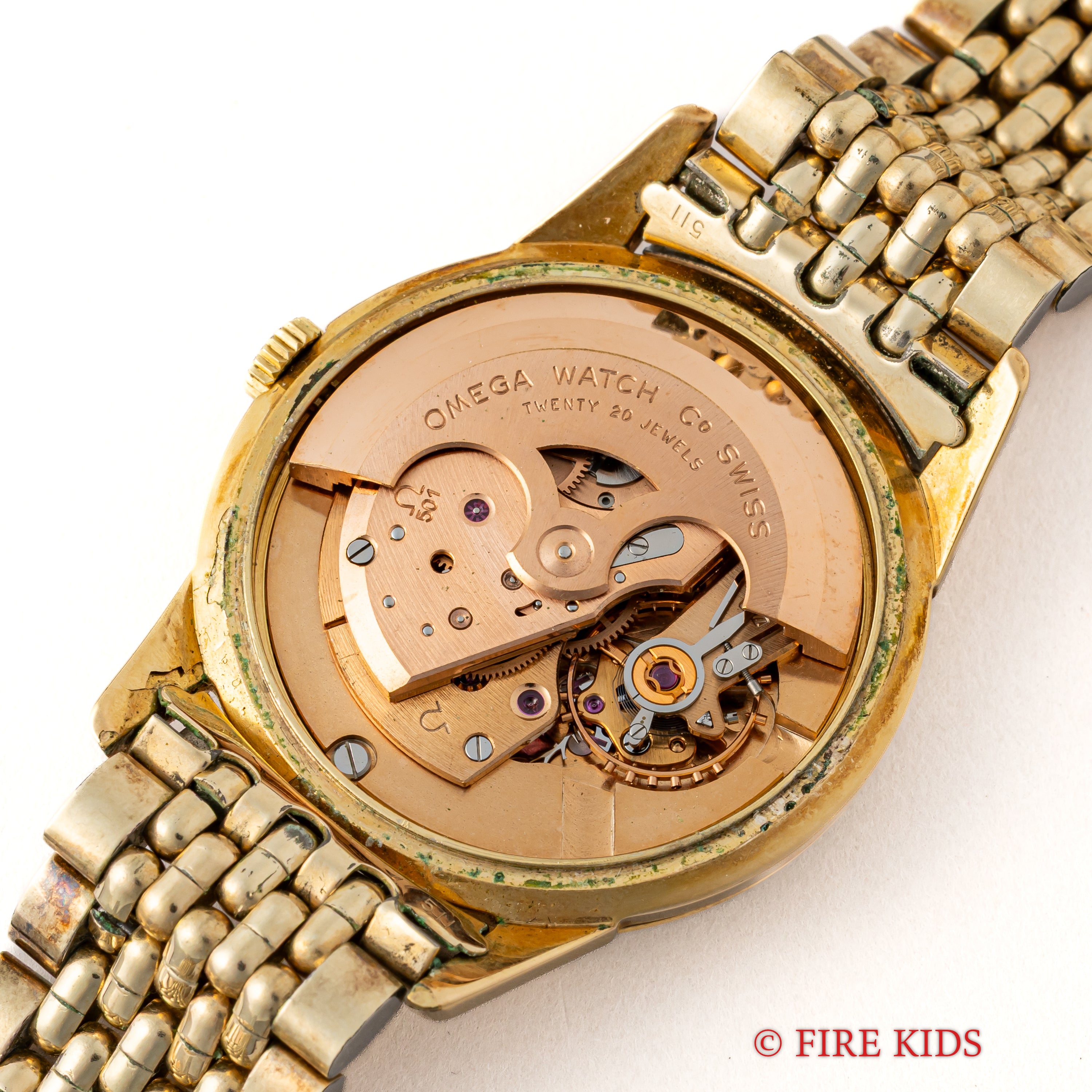 オメガ 1958年製 オートマチックGPケース 全回転ローター自動巻 Cal.501 純正GPブレス