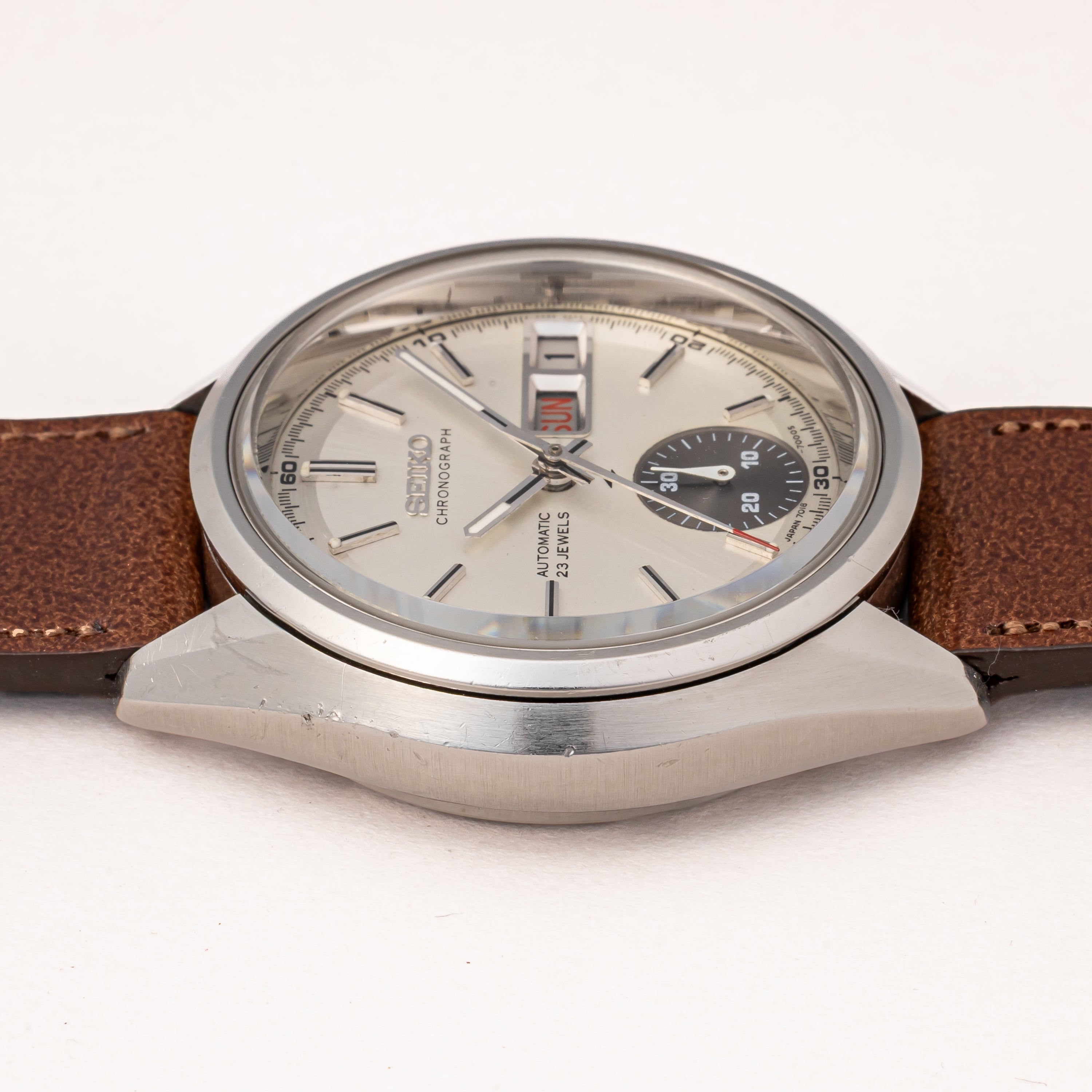 セイコー 自動巻クロノグラフ シングルパンダ1971年製 Ref.7018-7000 フライバック