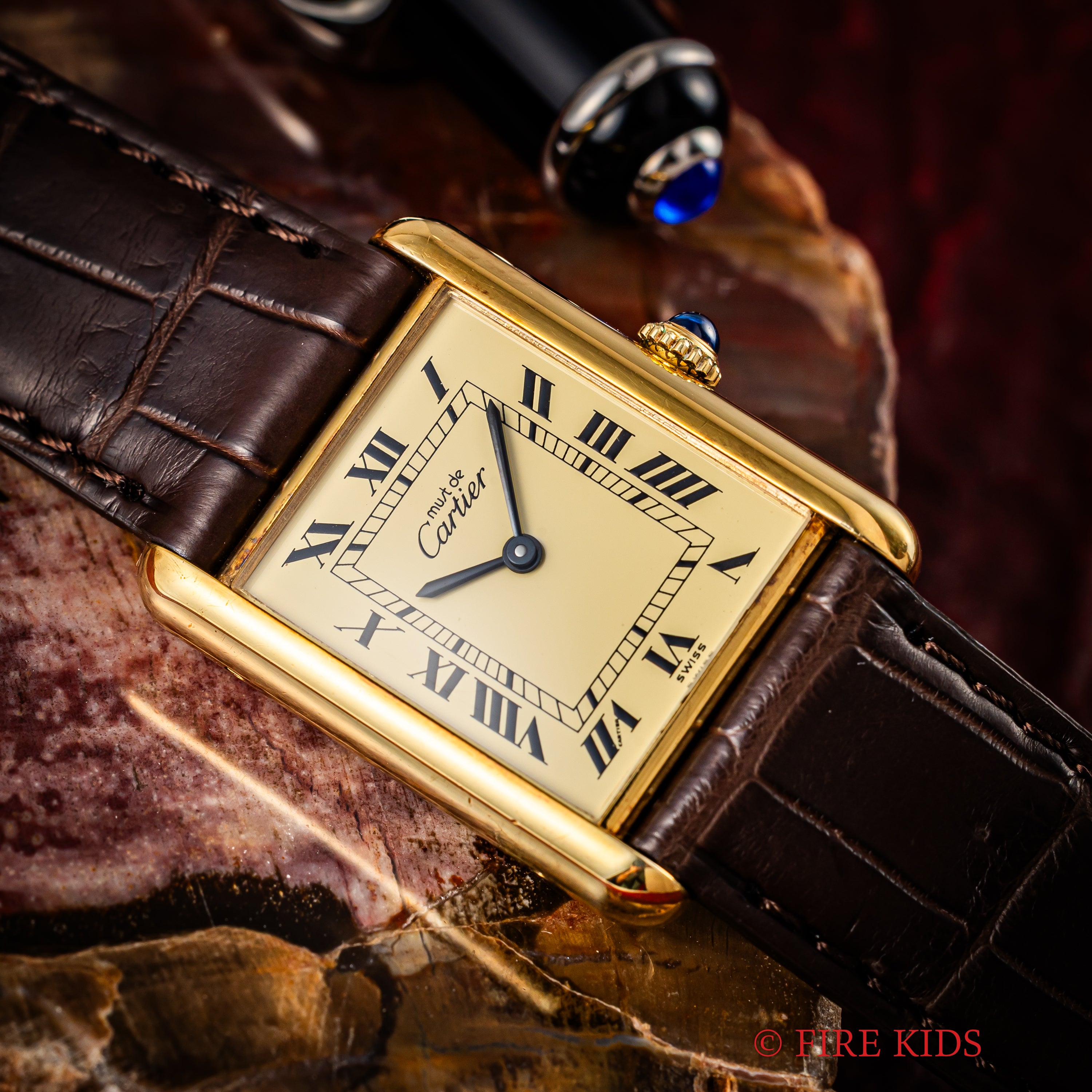 カルティエ マストタンク LMサイズ 1980年代製 アイボリーローマン 手巻き