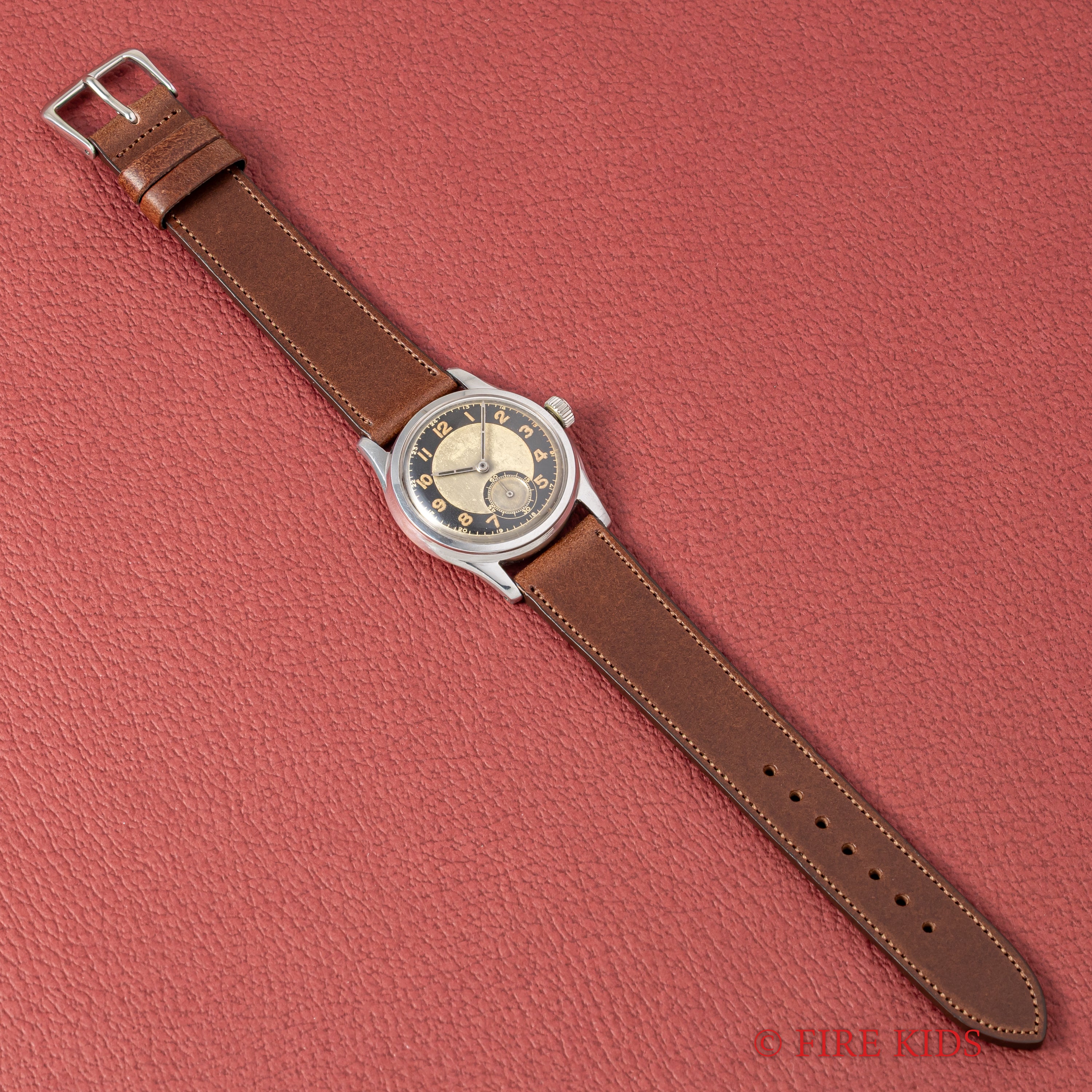 ゼニス ブルズアイダイヤル stötsäker 1940年代製 耐震装置付き手巻スモセコ Cal.106