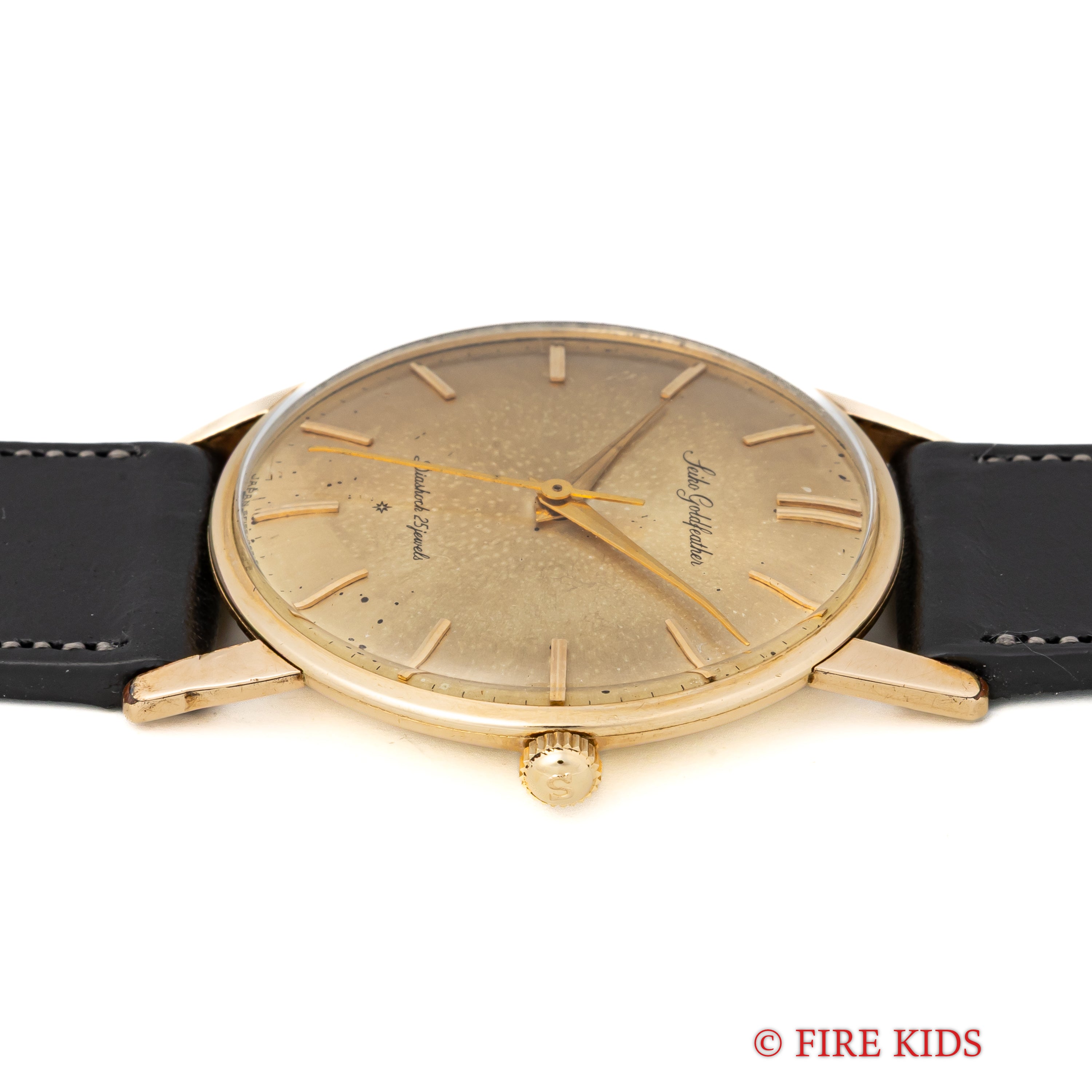 セイコー 1962年製 ゴールドフェザー 薄型手巻き Ref.15008E 14金張りケース SDダイヤル