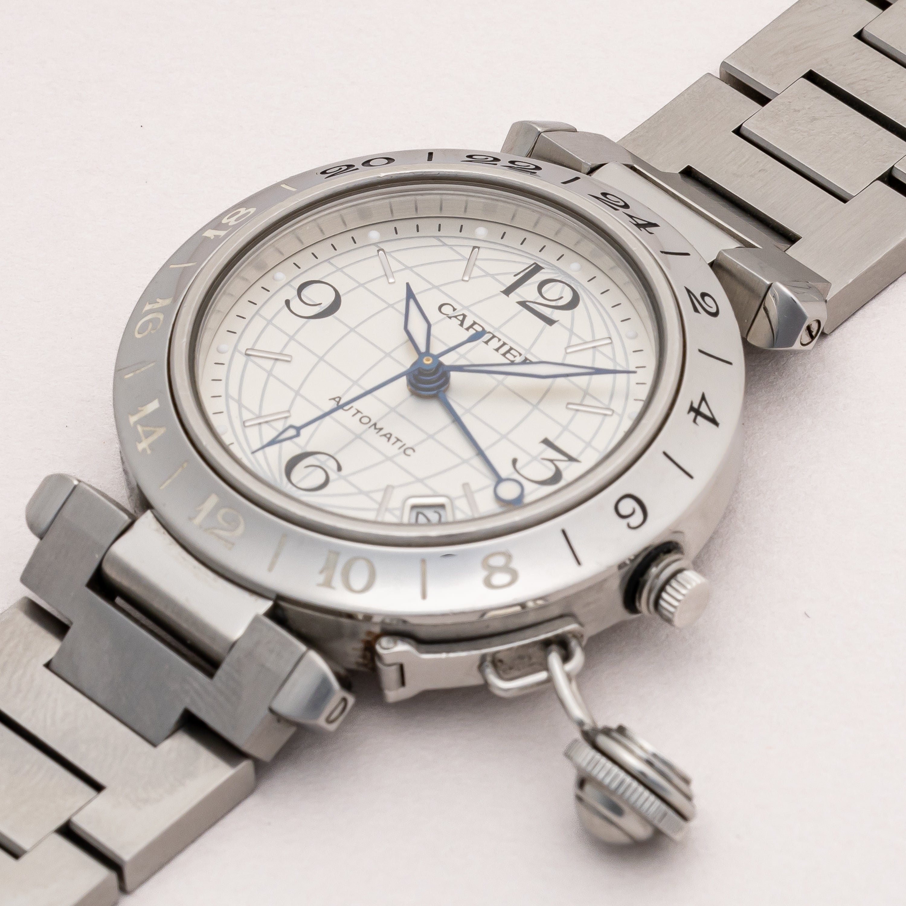 カルティエ パシャC メリディアン 2000年代製 Ref.2377 GMT シルバーダイヤル