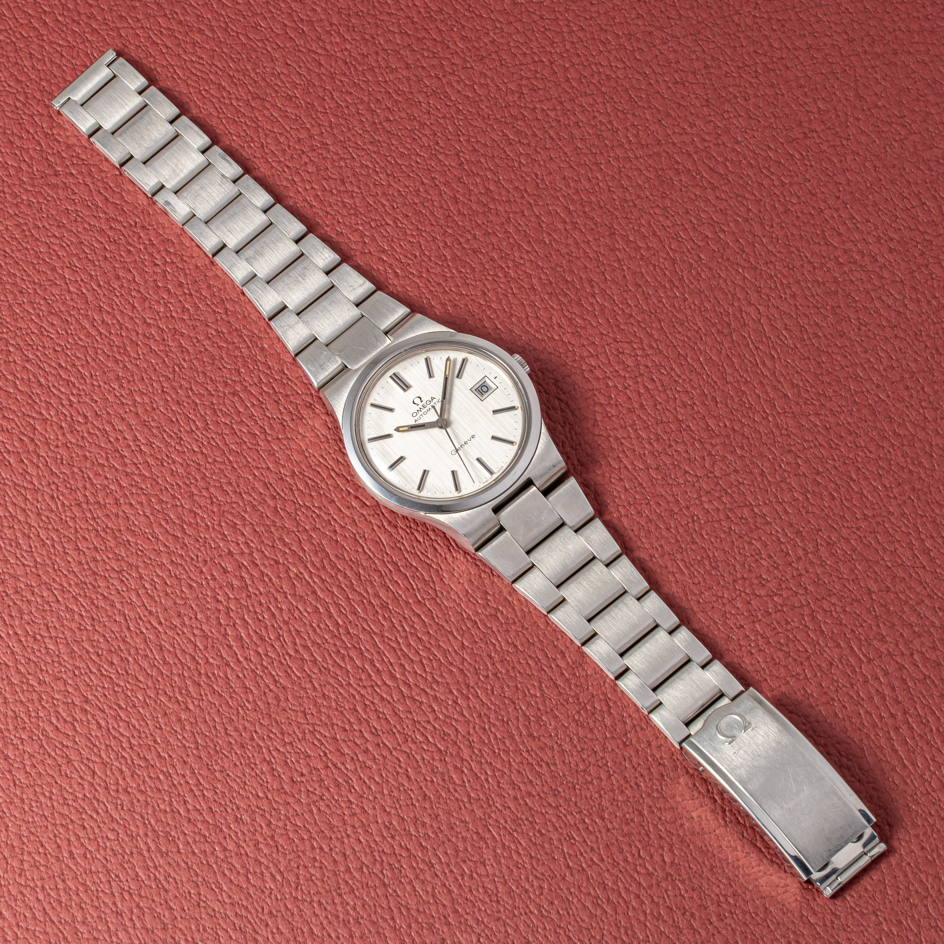 オメガ ジュネーブ 36㎜ビッグケース 1973年製 Ref.166.0173 純正3連ブレス