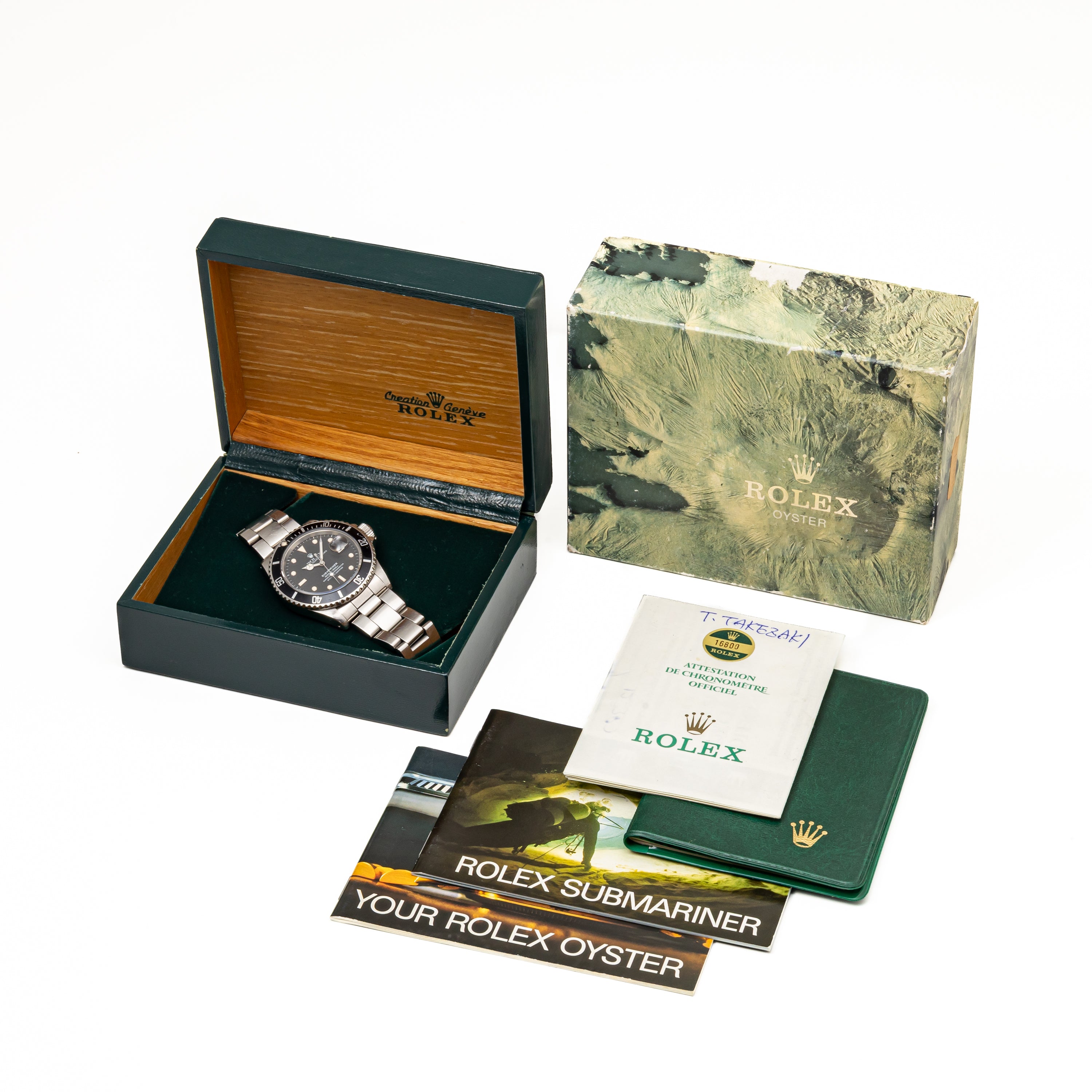 ロレックス サブマリーナー 自動巻き 1985年製 Ref.16800 フチあり夜光 箱、ギャラ、冊子付き